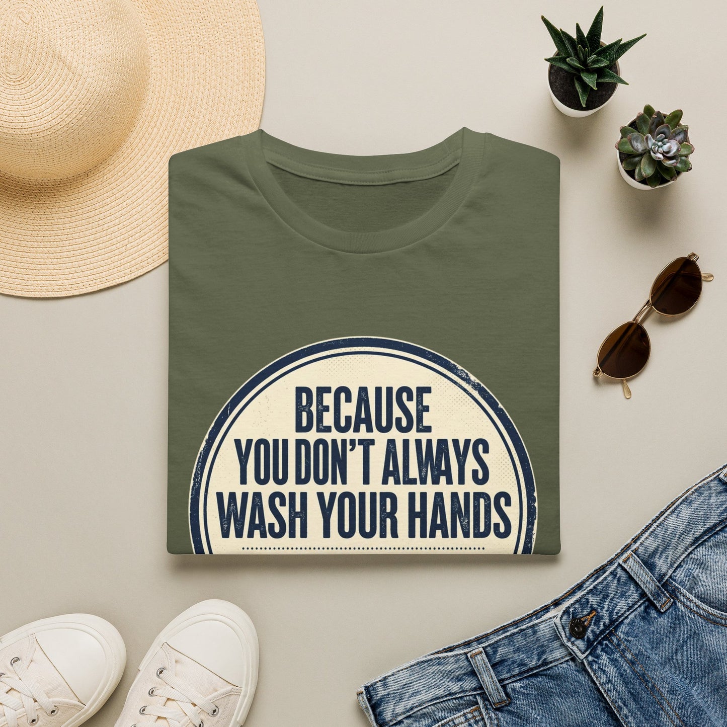 "Because You Don't Always Wash Your Hands" Funny Hygiene Reminder Tee