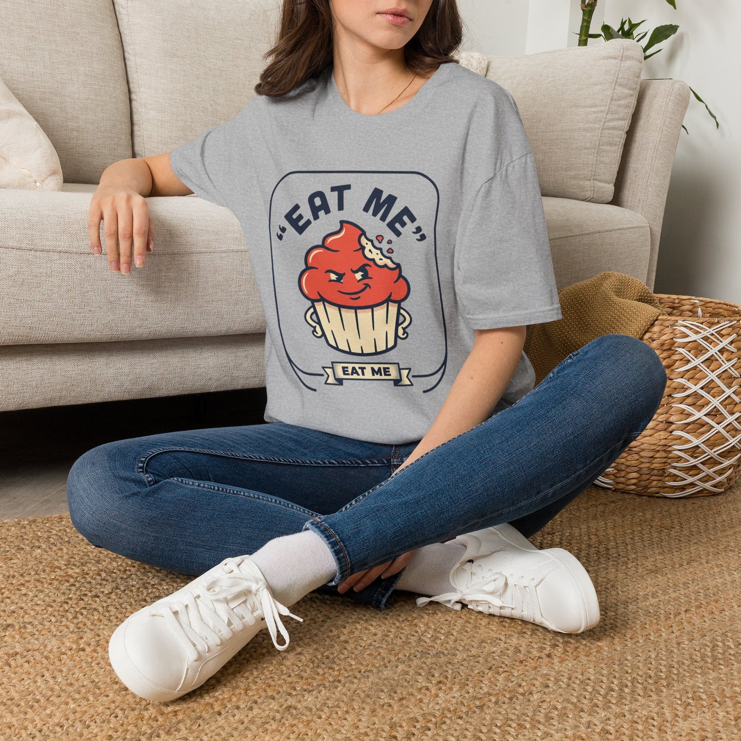 Cupcake Graphic T-Shirt — "Eat Me" Retro Dessert Tee