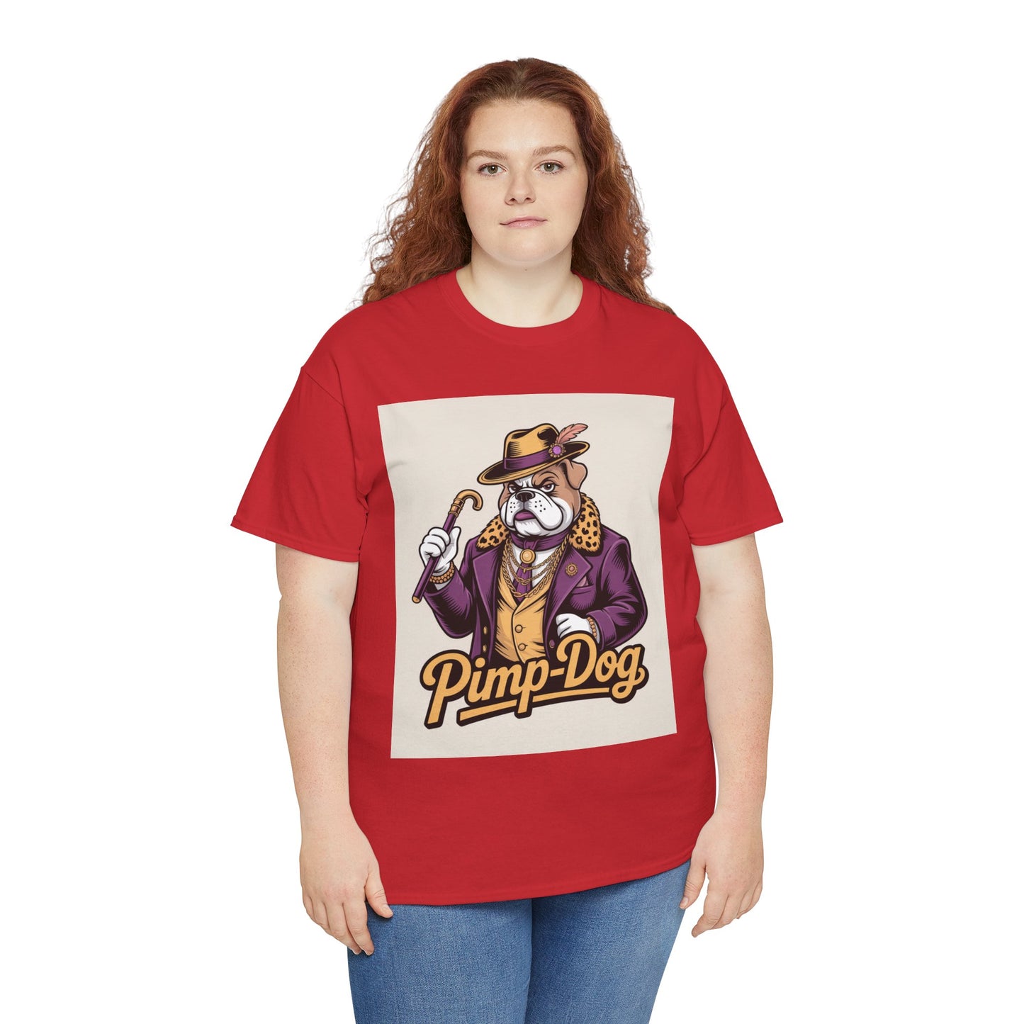 Pimp-Dog Graphic Tee — Retro Bulldog Character Shirt Printify