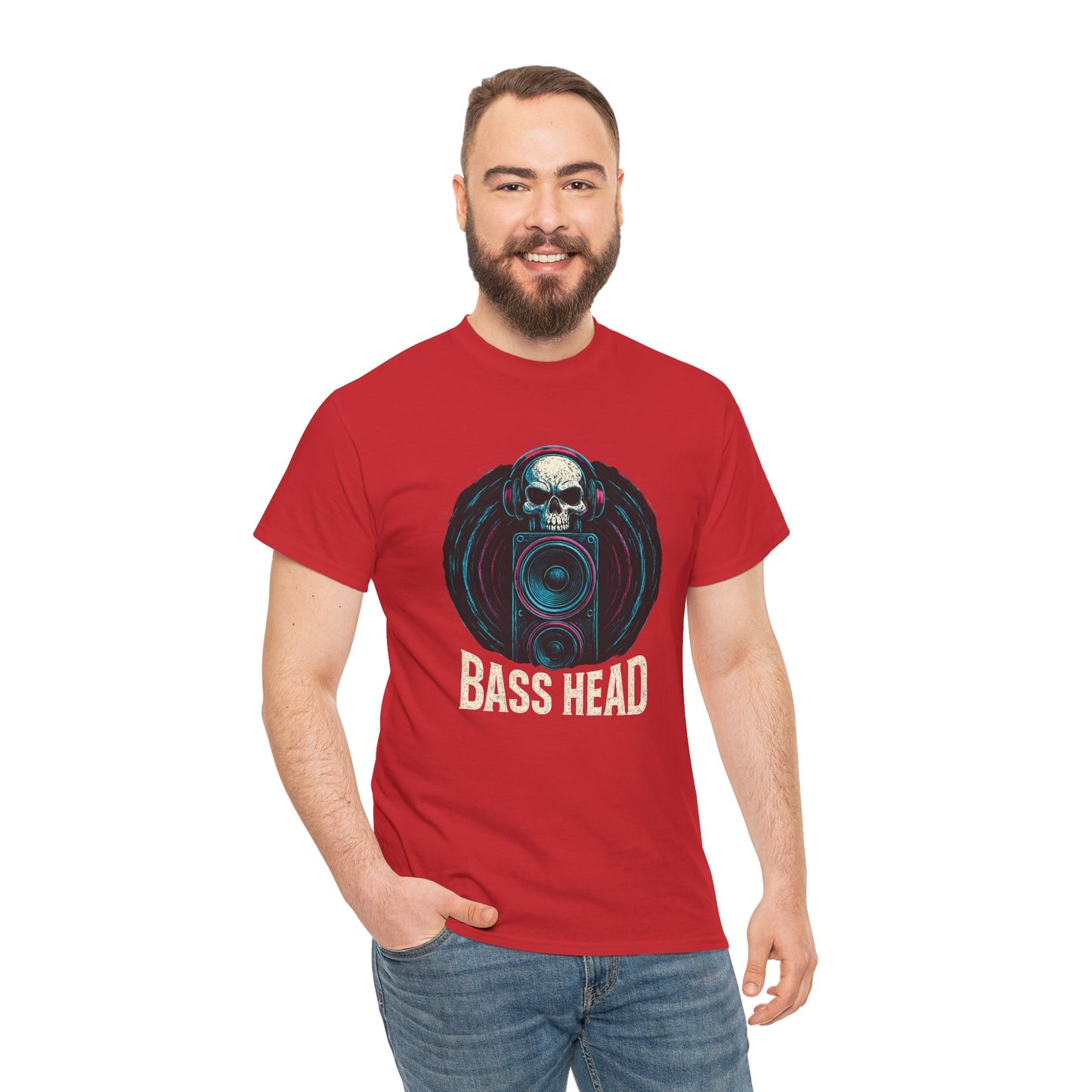 Bass Head Skull T-Shirt — Graphic DJ Speaker Tee