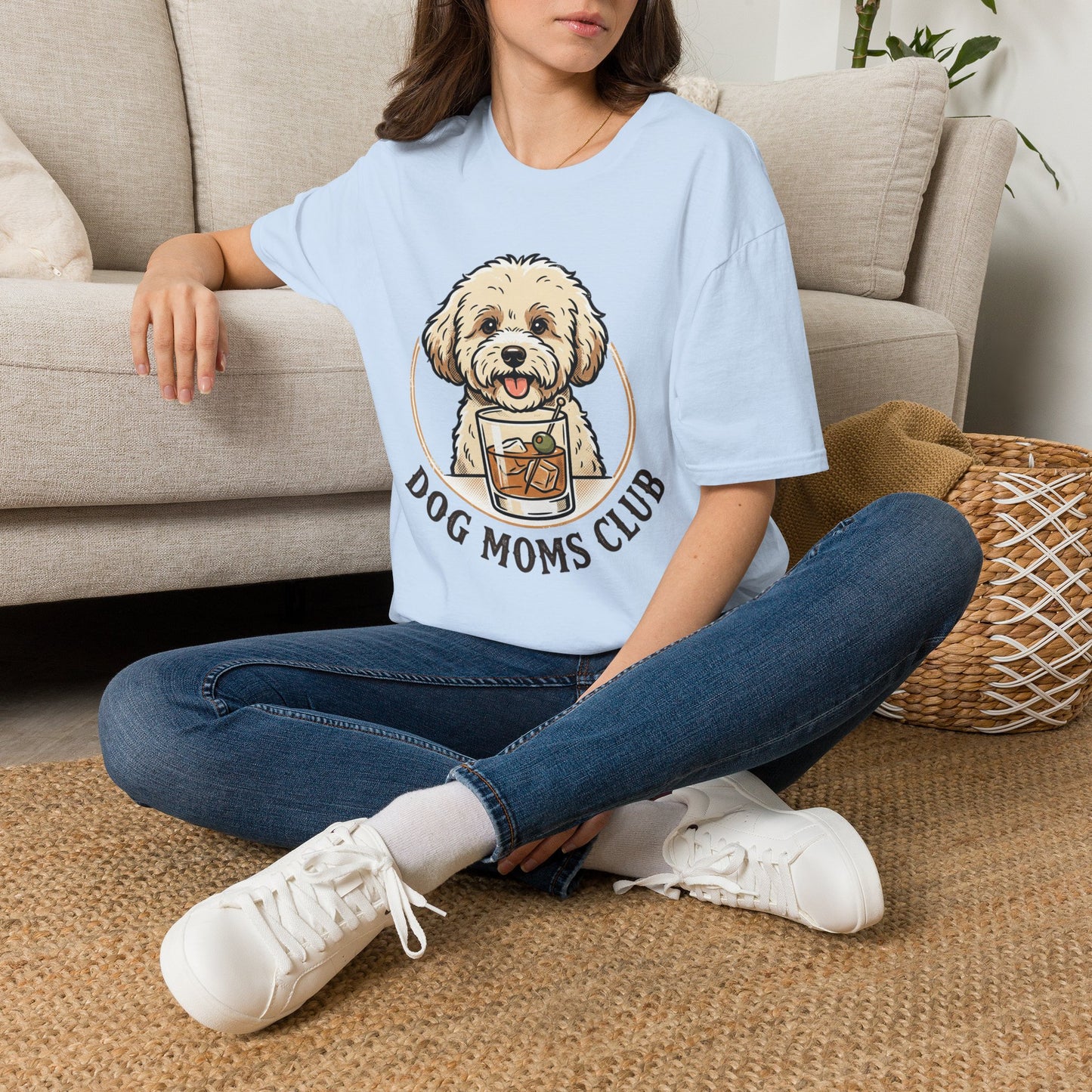 Dog Moms Club T-Shirt — Cute Doodle Dog Graphic Tee