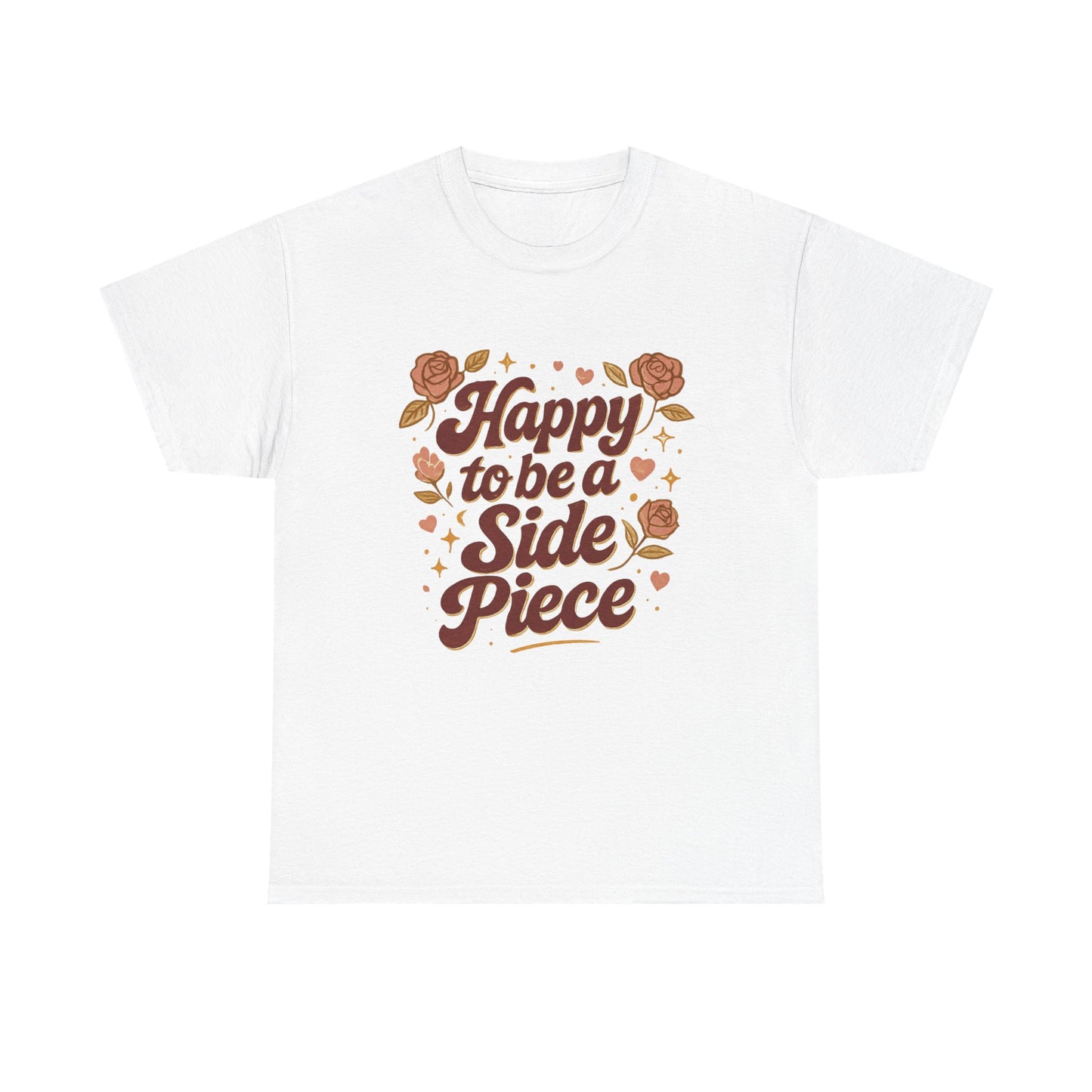 Happy to Be a Side Piece Tee — Retro Floral Statement T-Shirt