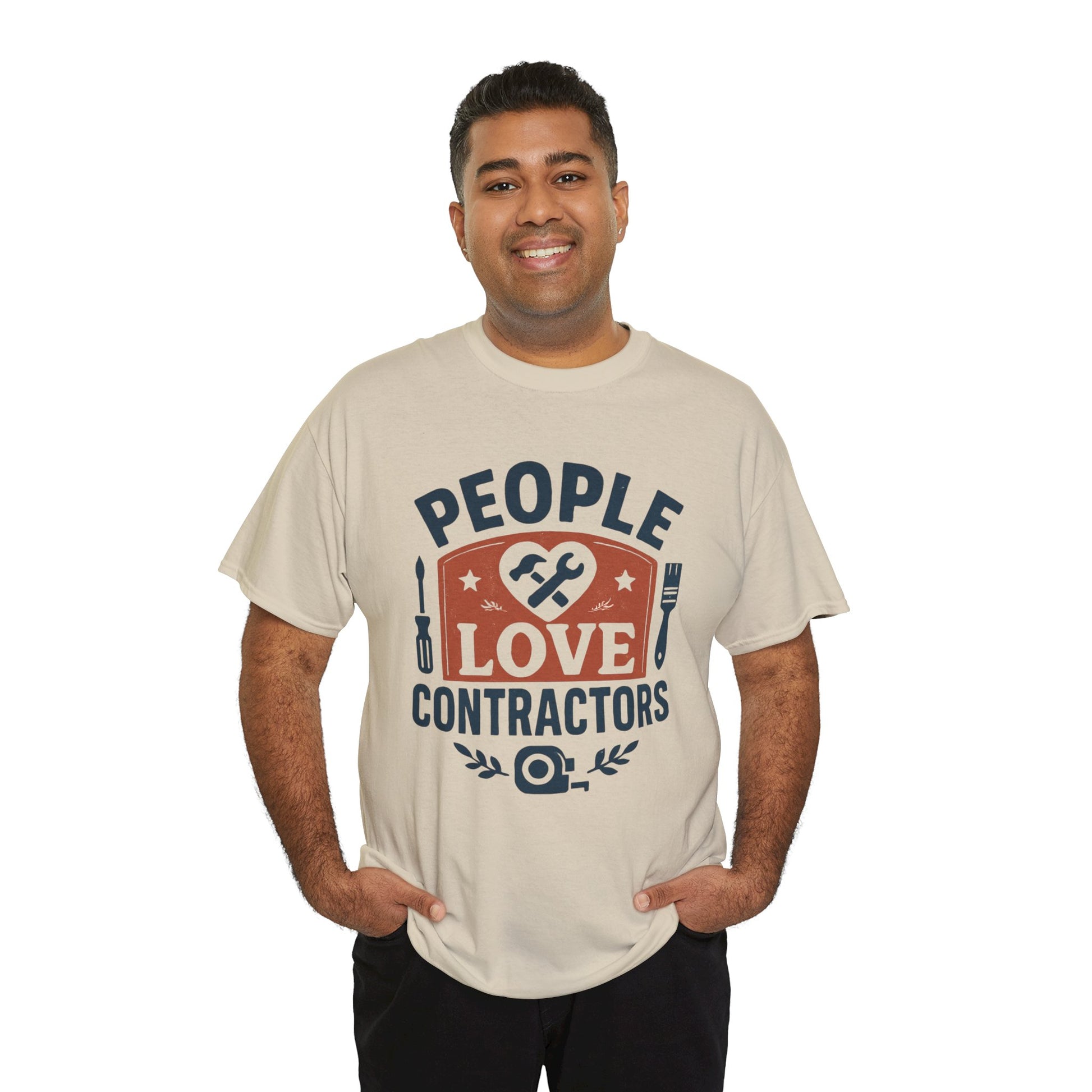 Contractor T-Shirt – "People Love Contractors" Graphic Tee Printify