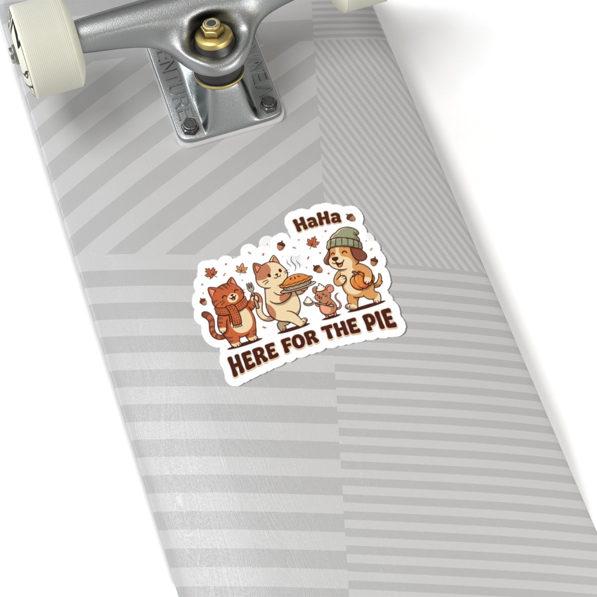 Here for the Pie Kiss-Cut Sticker | Thanksgiving, Fall Pie, Cute Cats