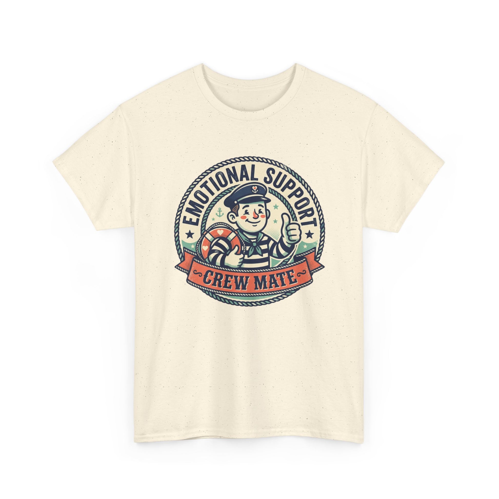 Emotional Support Crew Mate T‑Shirt — Retro Nautical Crewmate Tee Printify