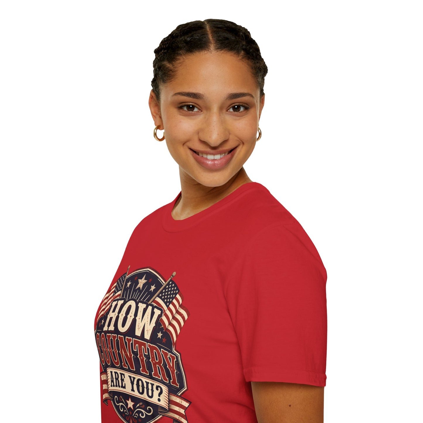How Country Are You? T-Shirt — Vintage American Flag Country Graphic Tee