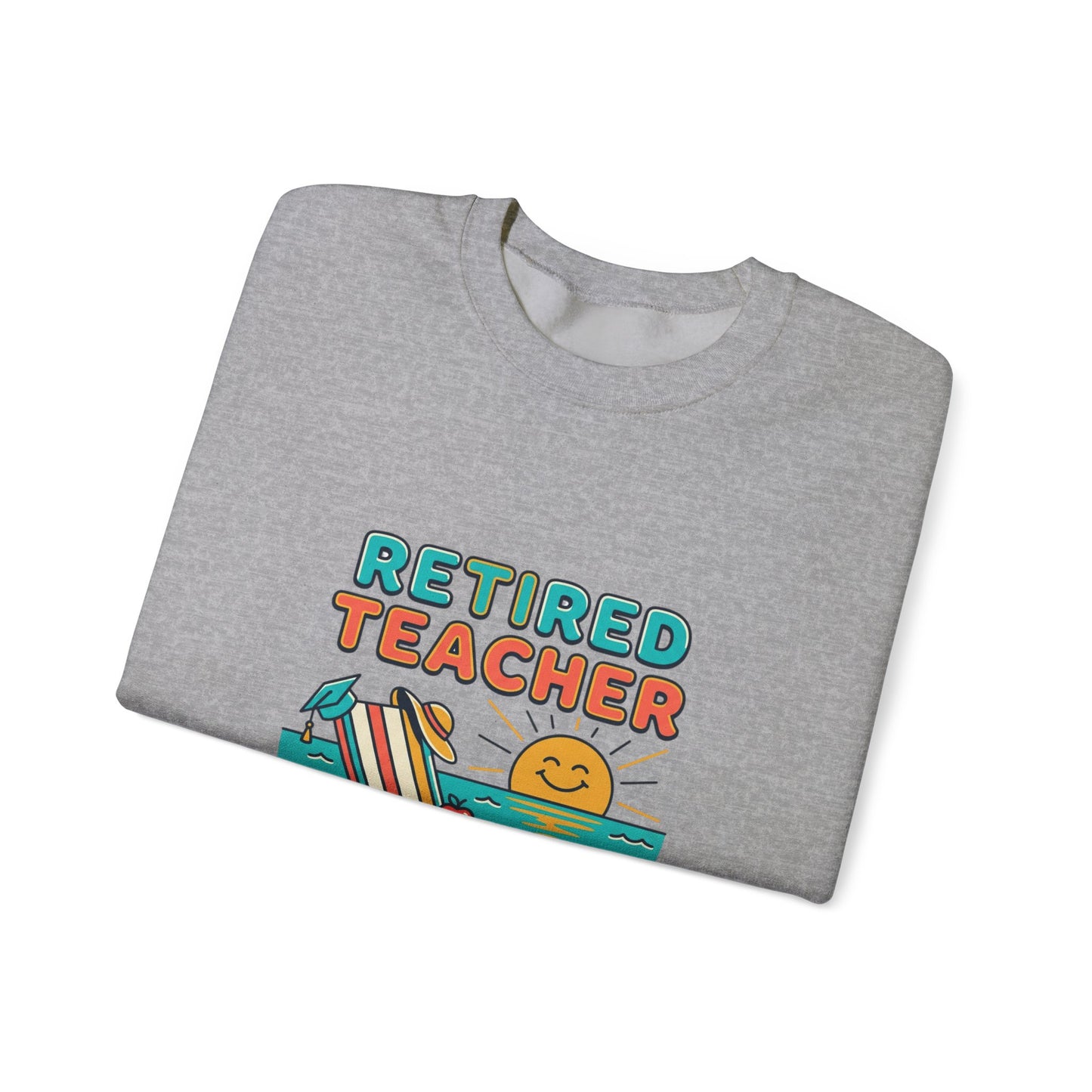 Retired Teacher Crewneck Sweatshirt | Beach Life, Retirement, Personalized Year