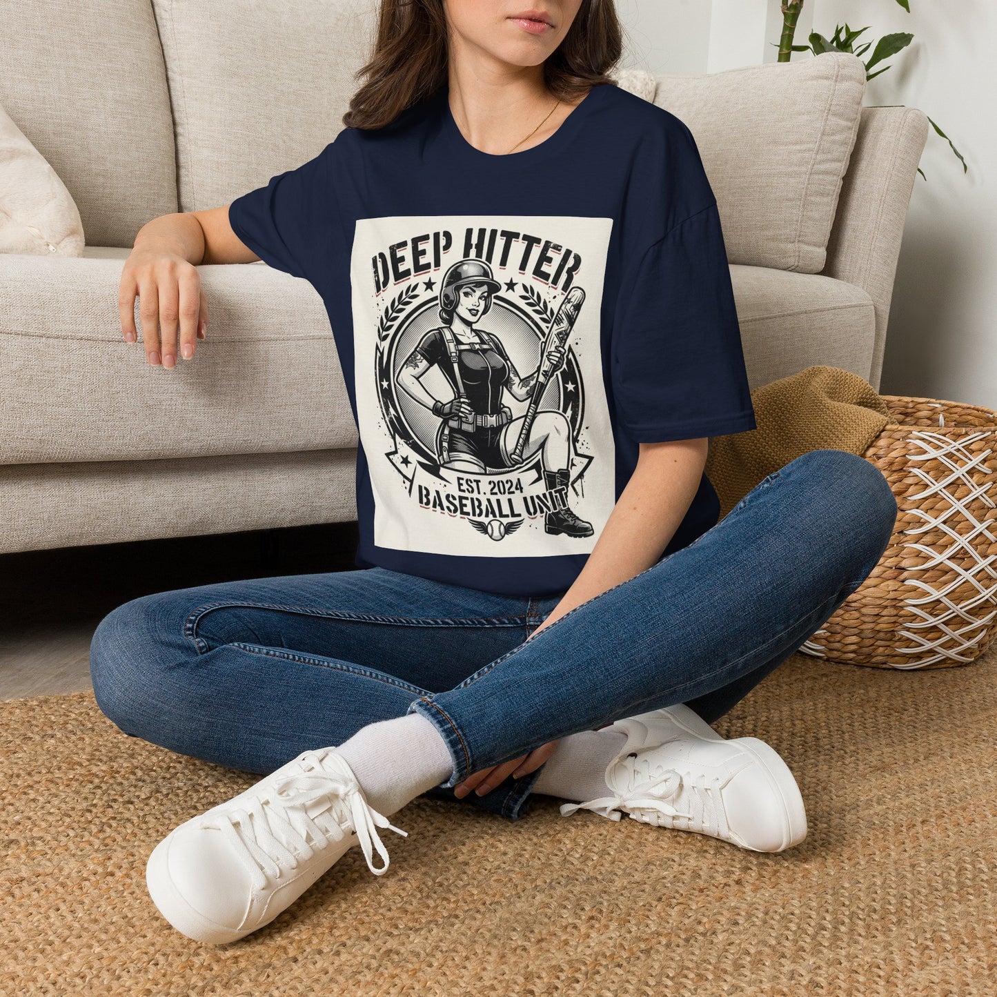 Deep Hitter Baseball Tee — Vintage Softball Graphic Shirt