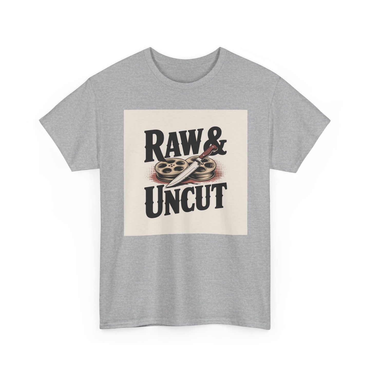 Raw & Uncut Graphic Tee — Vintage Film Reel Movie Lover T-Shirt