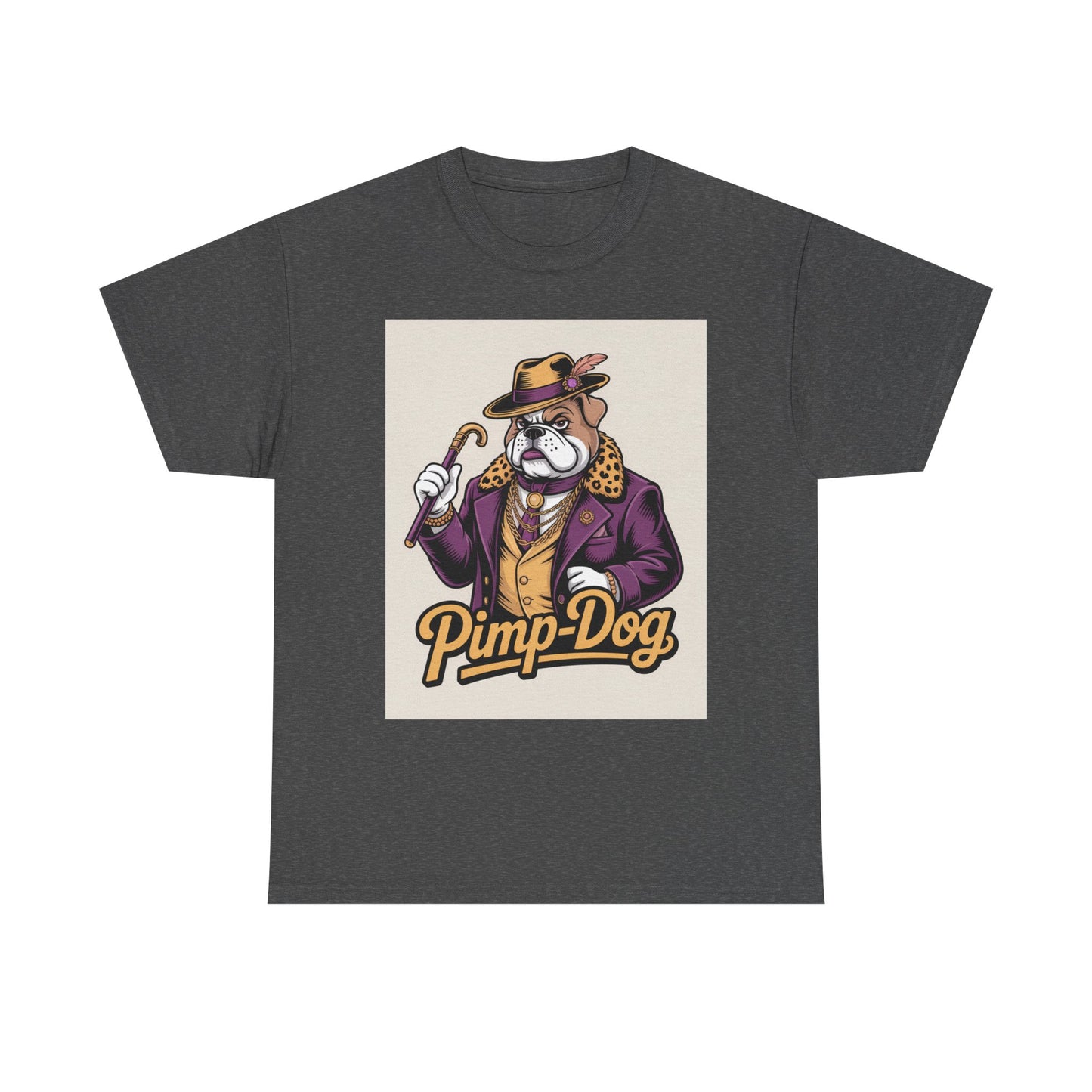Pimp-Dog Graphic Tee — Retro Bulldog Character Shirt Printify