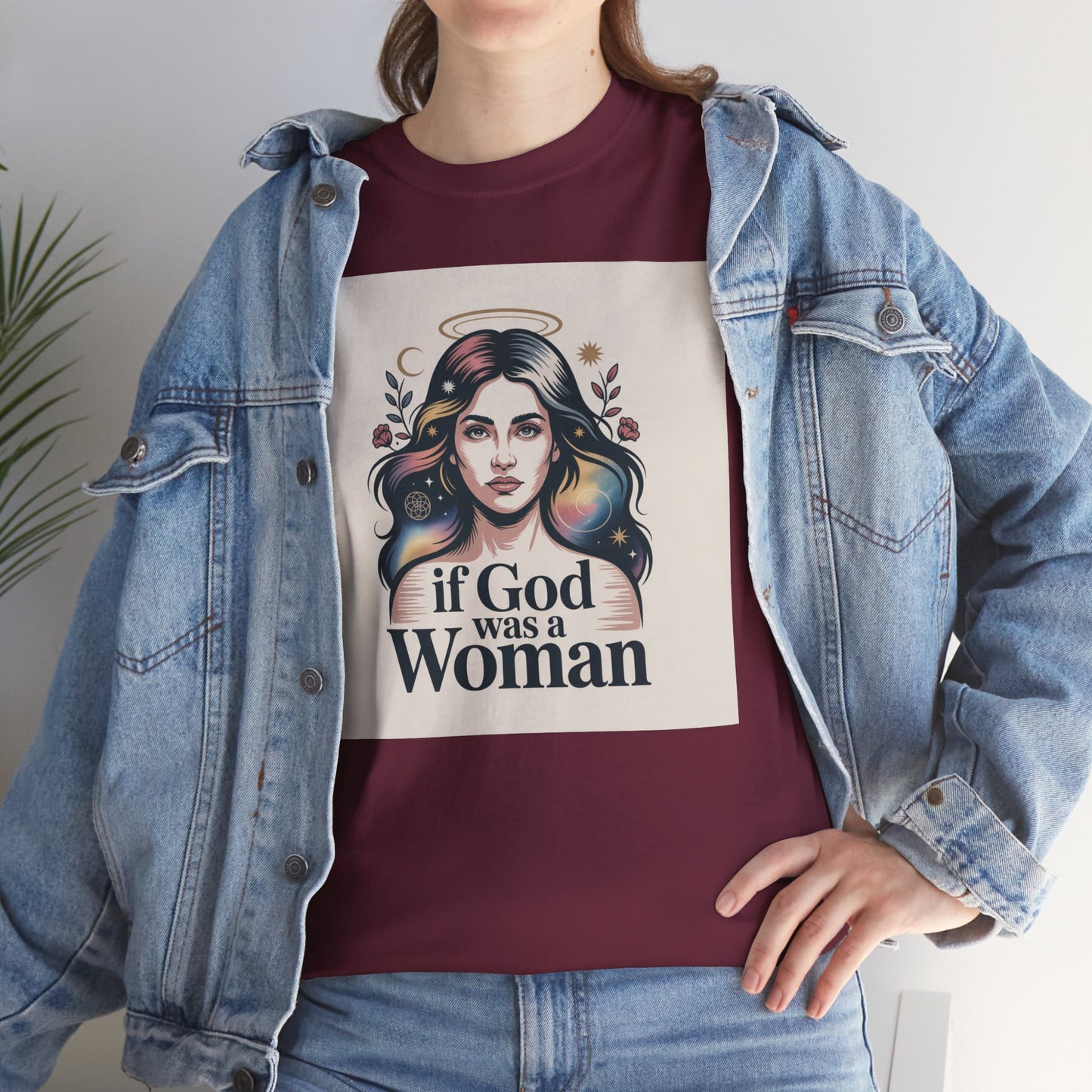 If God Was a Woman T-Shirt — Feminist Retro Portrait Tee