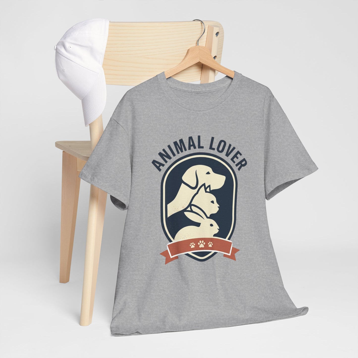 Animal Lover T-Shirt — Retro Pet Badge Tee (Dogs & Cats)