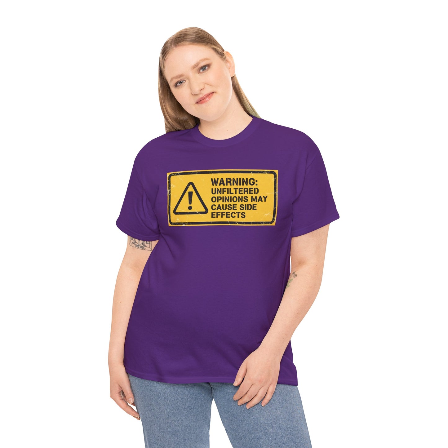 T-Shirt — "Warning: Unfiltered Opinions May Cause Side Effects" Graphic Tee