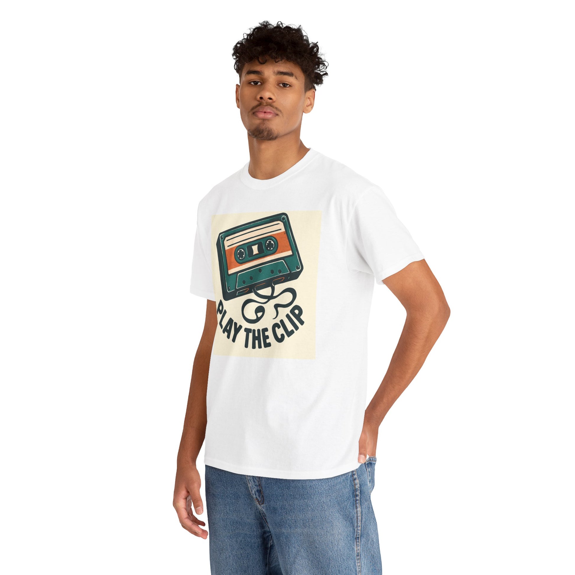 Cassette Tape 'Play the Clip' T-Shirt — Retro Music Tee Printify
