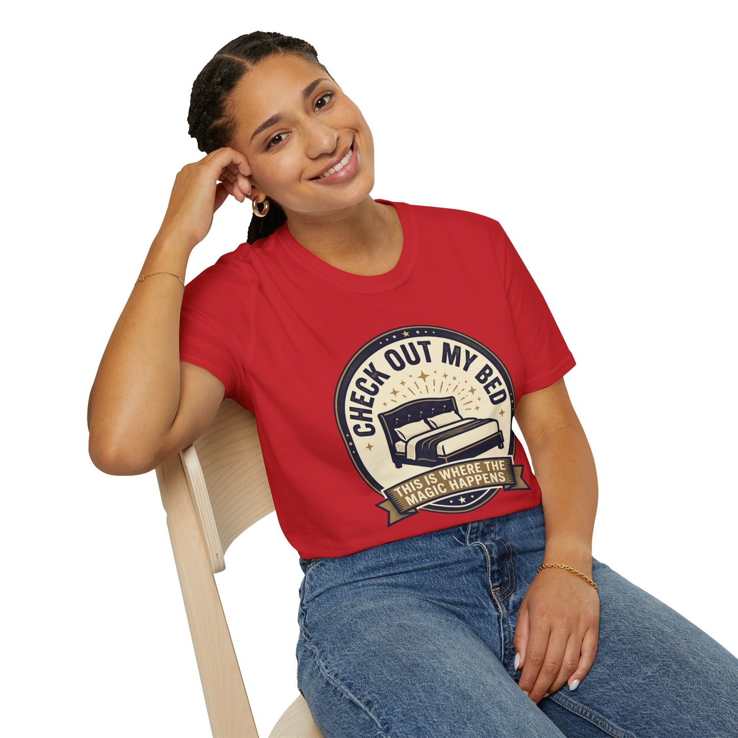 Check Out My Bed T-Shirt – “This Is Where The Magic Happens” Vintage Graphic Tee