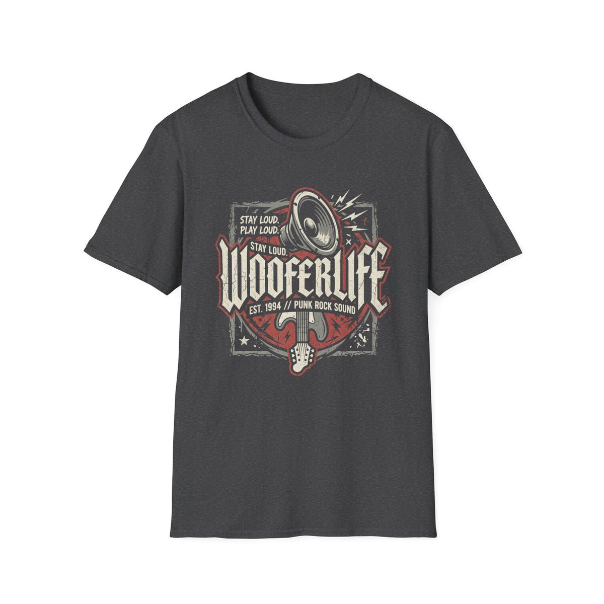 Woofer Life Rock T-Shirt — Vintage Punk Band Speaker Design