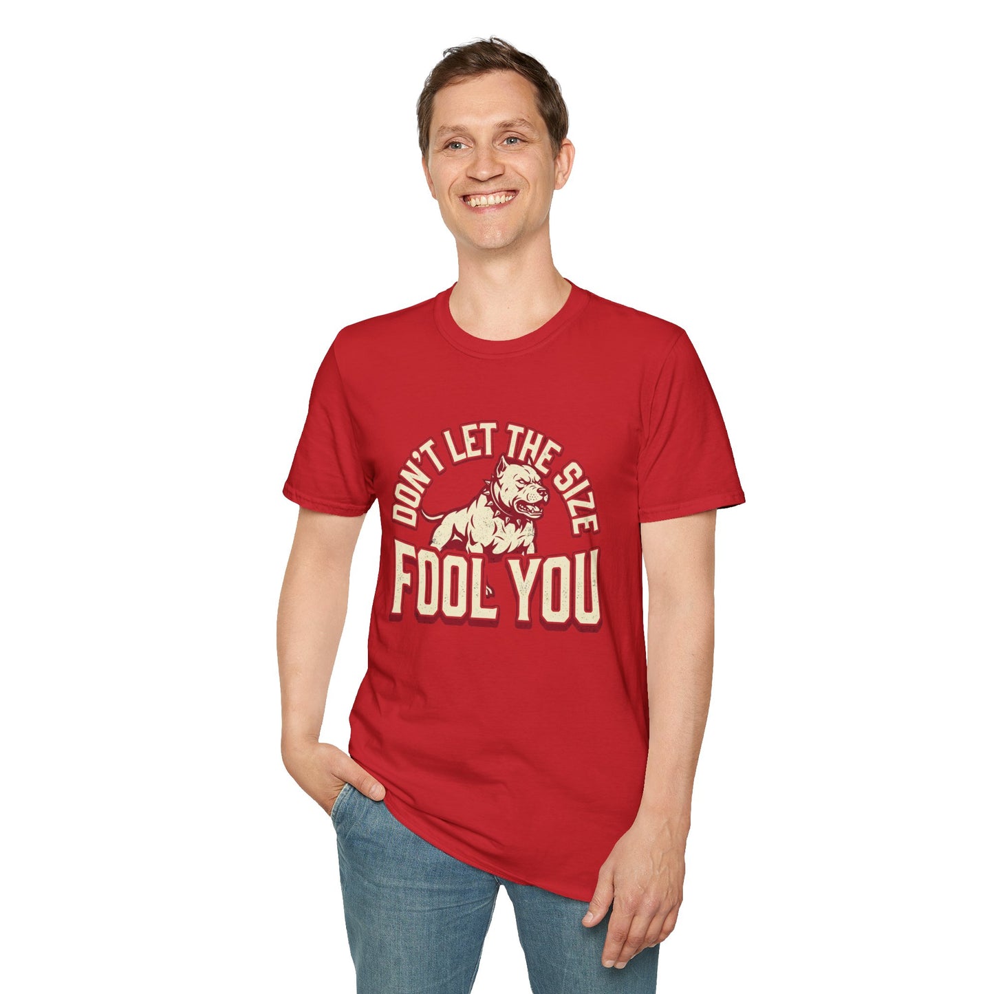 "Don’t Let The Size Fool You" Vintage Dog Tee-Pitbull Graphic T-Shirt