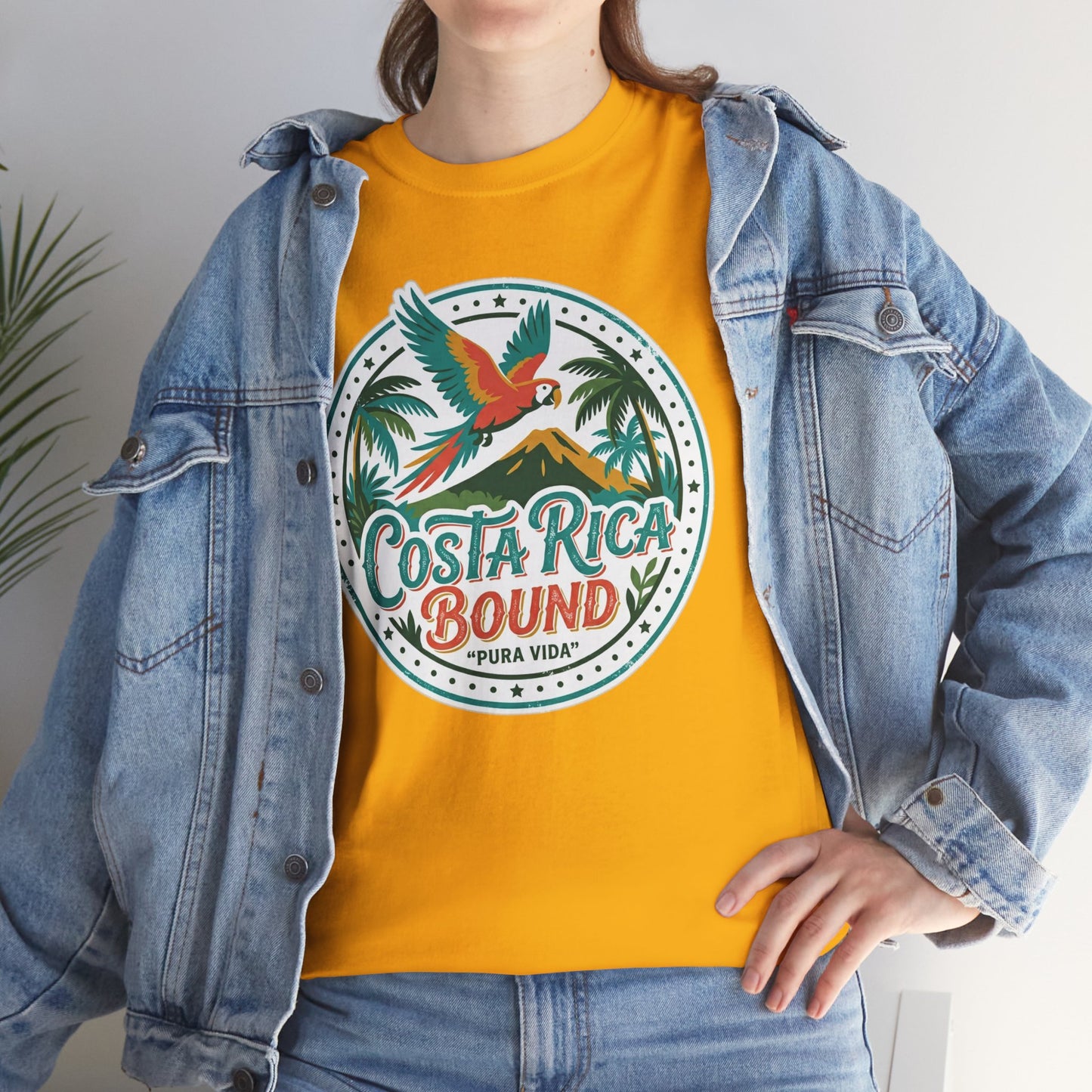 Costa Rica Bound T-Shirt — Tropical Parrot Travel Tee Printify