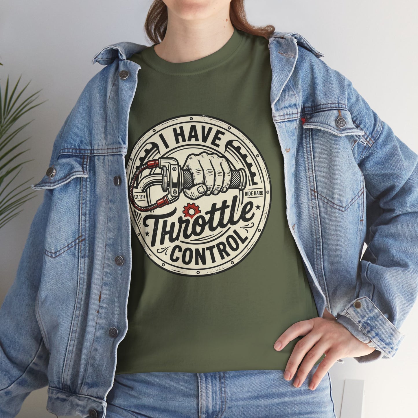 Throttle Control T-Shirt — "I Have Throttle Control" Vintage Motorcycle Tee
