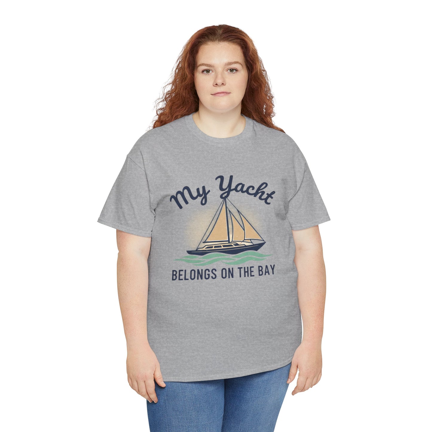 Sailboat Graphic Tee - "My Yacht Belongs on the Bay" Casual Nautical T-Shirt