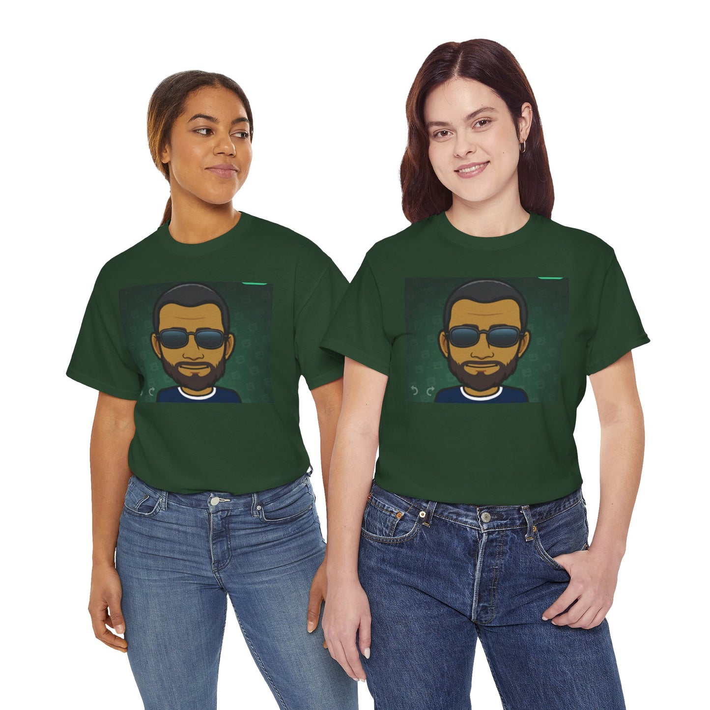 Bitmoji Portrait Tee — Cool Sunglasses Avatar Graphic T-Shirt Printify
