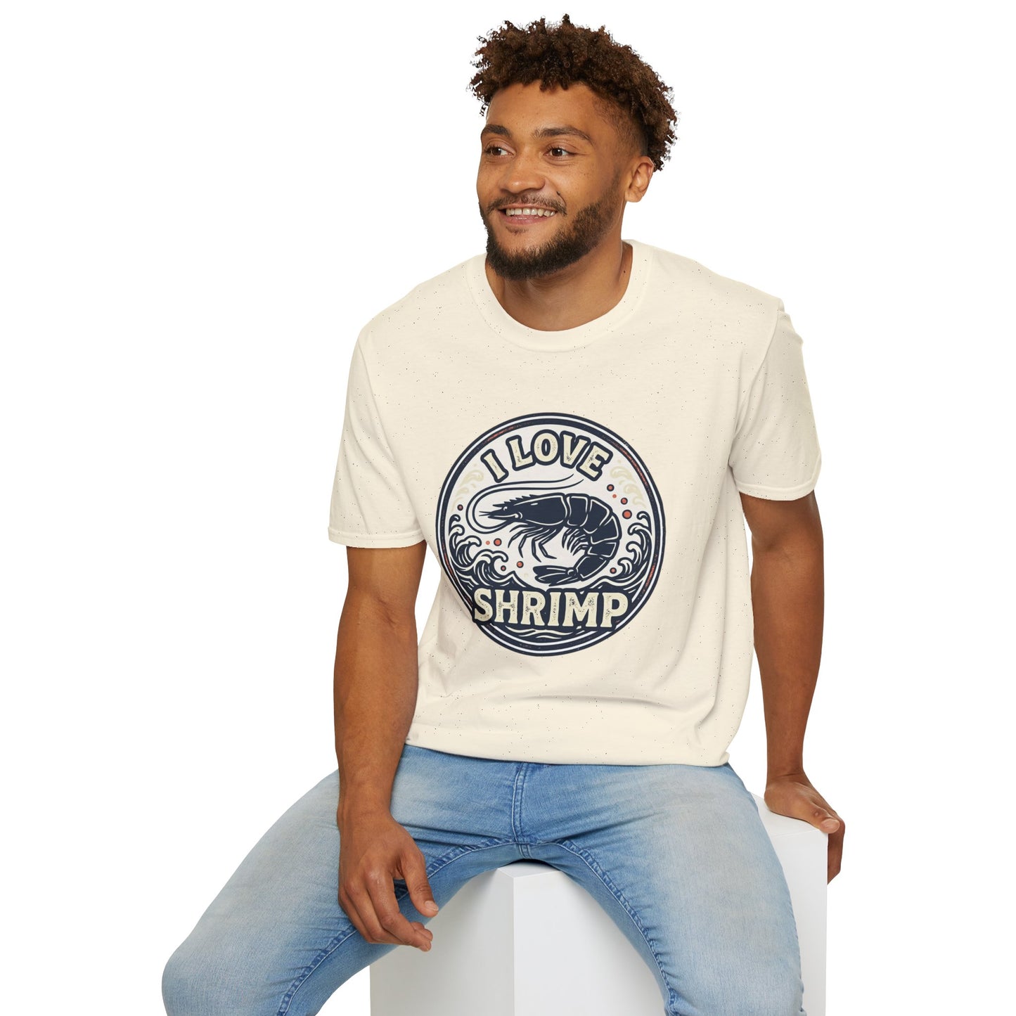I Love Shrimp T-Shirt — Retro Seafood Crew Tee