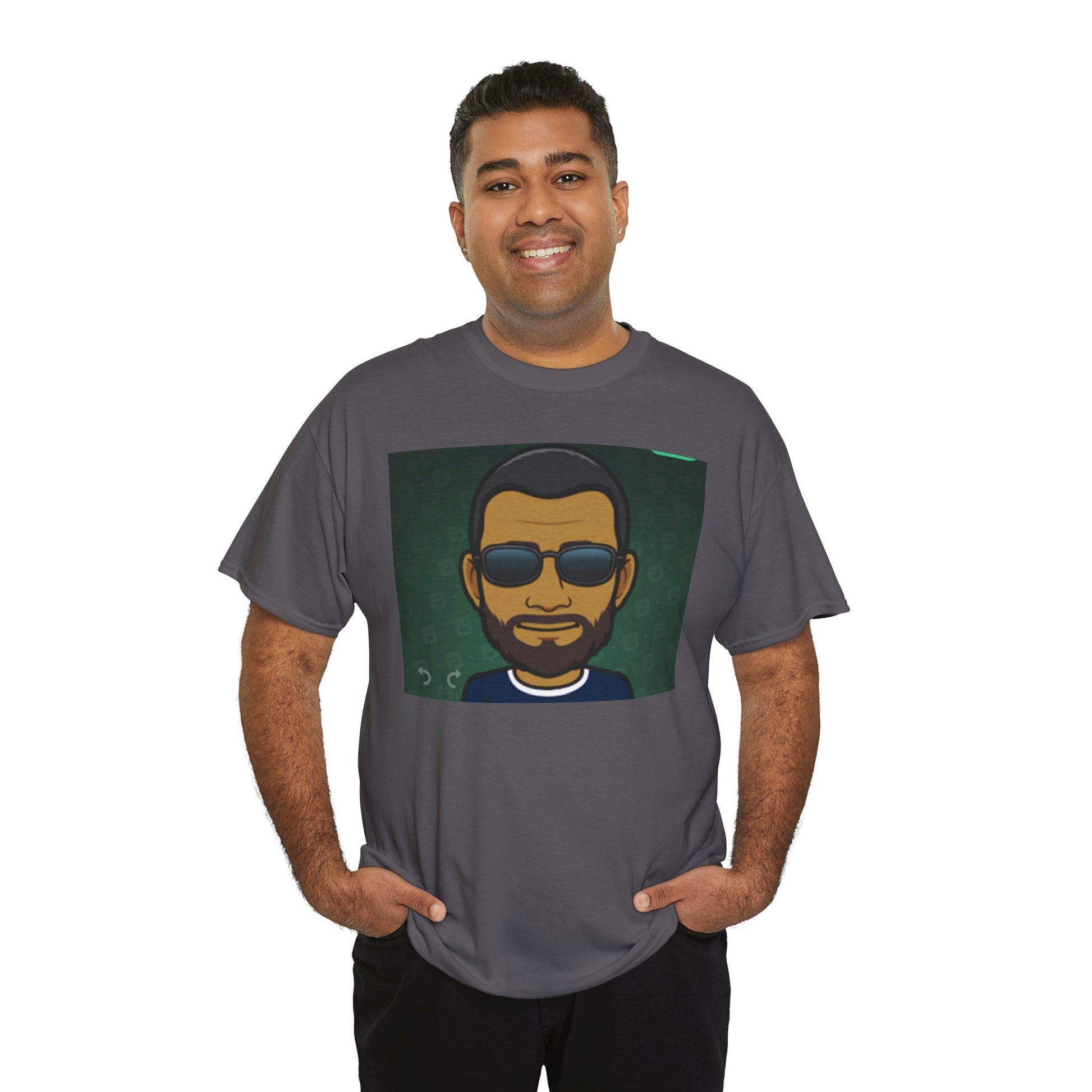Bitmoji Portrait Tee — Cool Sunglasses Avatar Graphic T-Shirt Printify