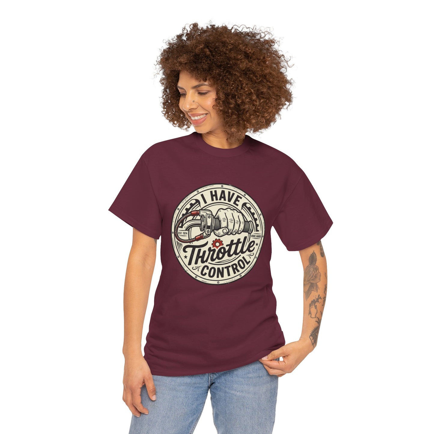 Throttle Control T-Shirt — "I Have Throttle Control" Vintage Motorcycle Tee