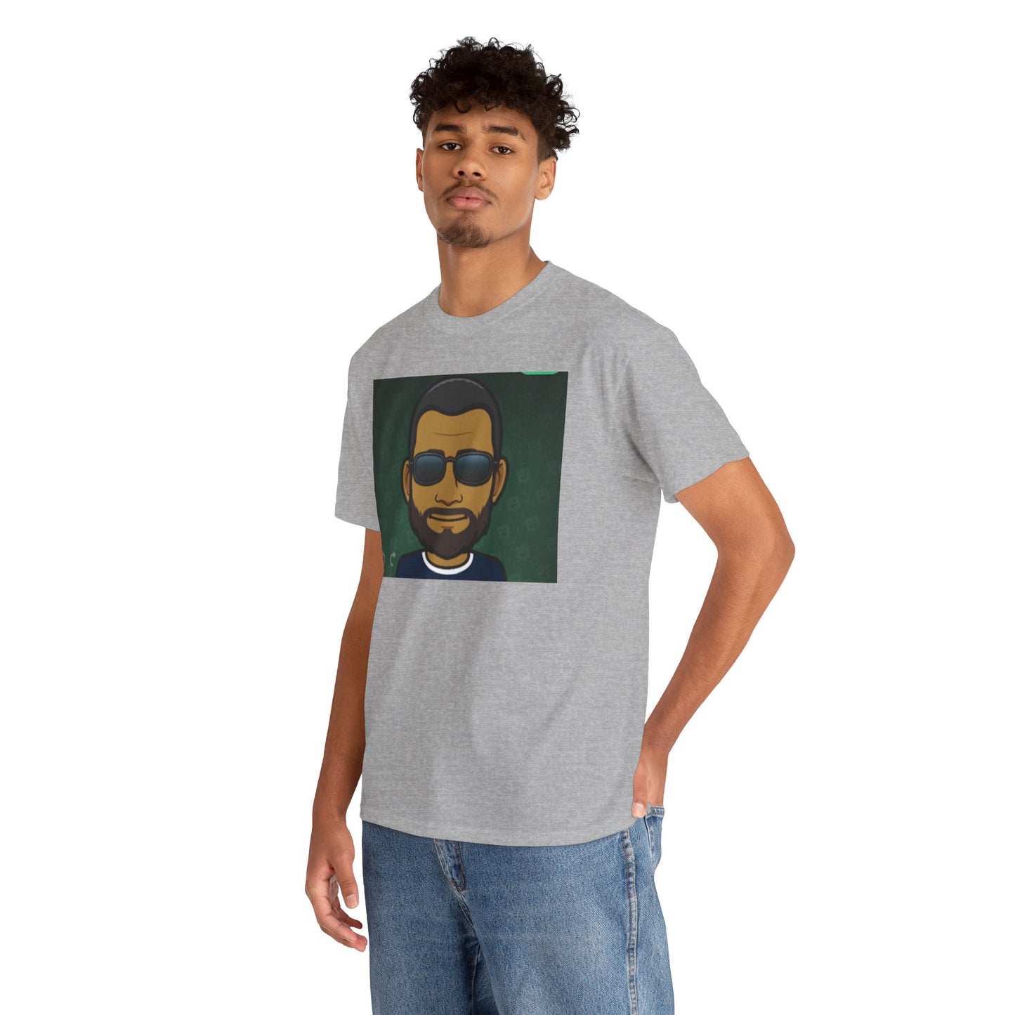 Bitmoji Portrait Tee — Cool Sunglasses Avatar Graphic T-Shirt Printify