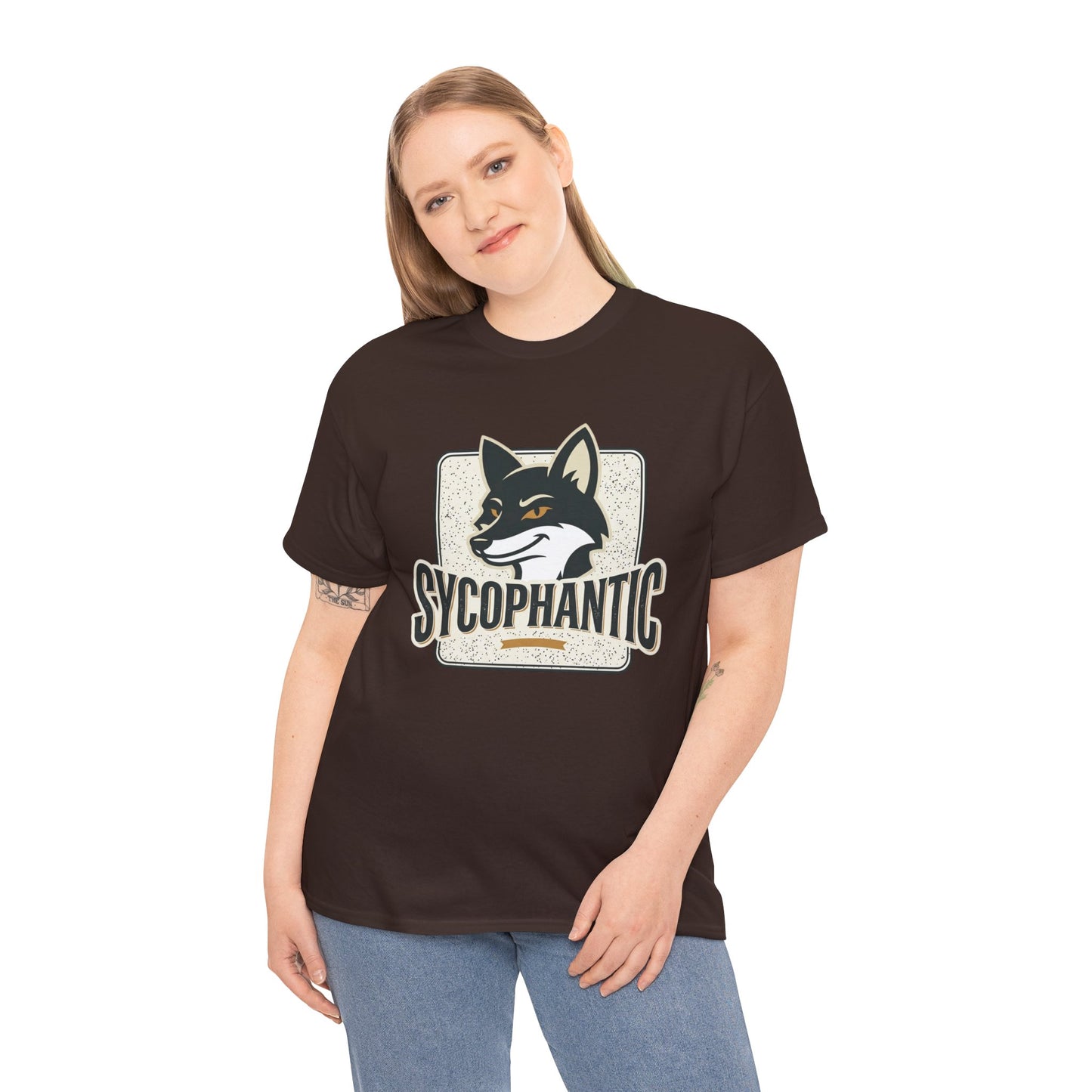 Sycophantic Fox Graphic Tee — Retro Animal Logo T-Shirt