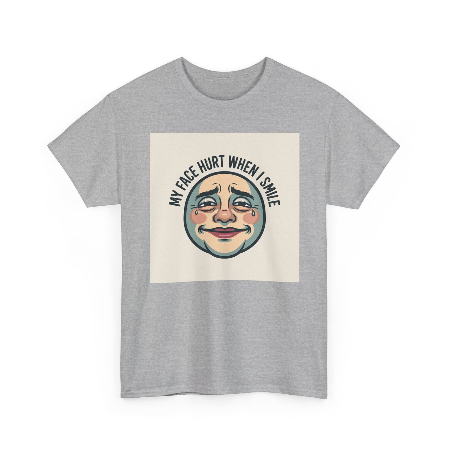 Graphic Tee — “My Face Hurt When I Smile” Vintage Sad Clown Laughing Design