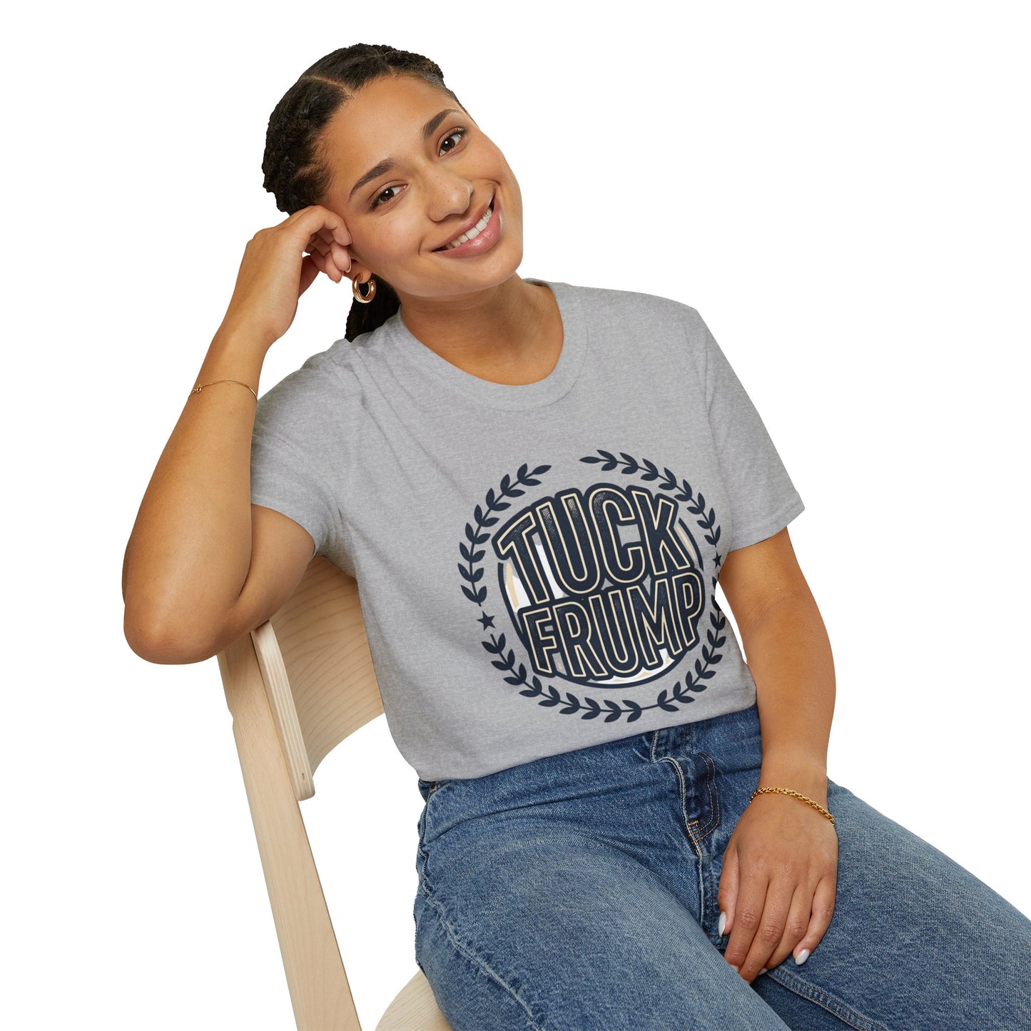 "Tuck Frump" Vintage Laurel Emblem Political Satire Tee