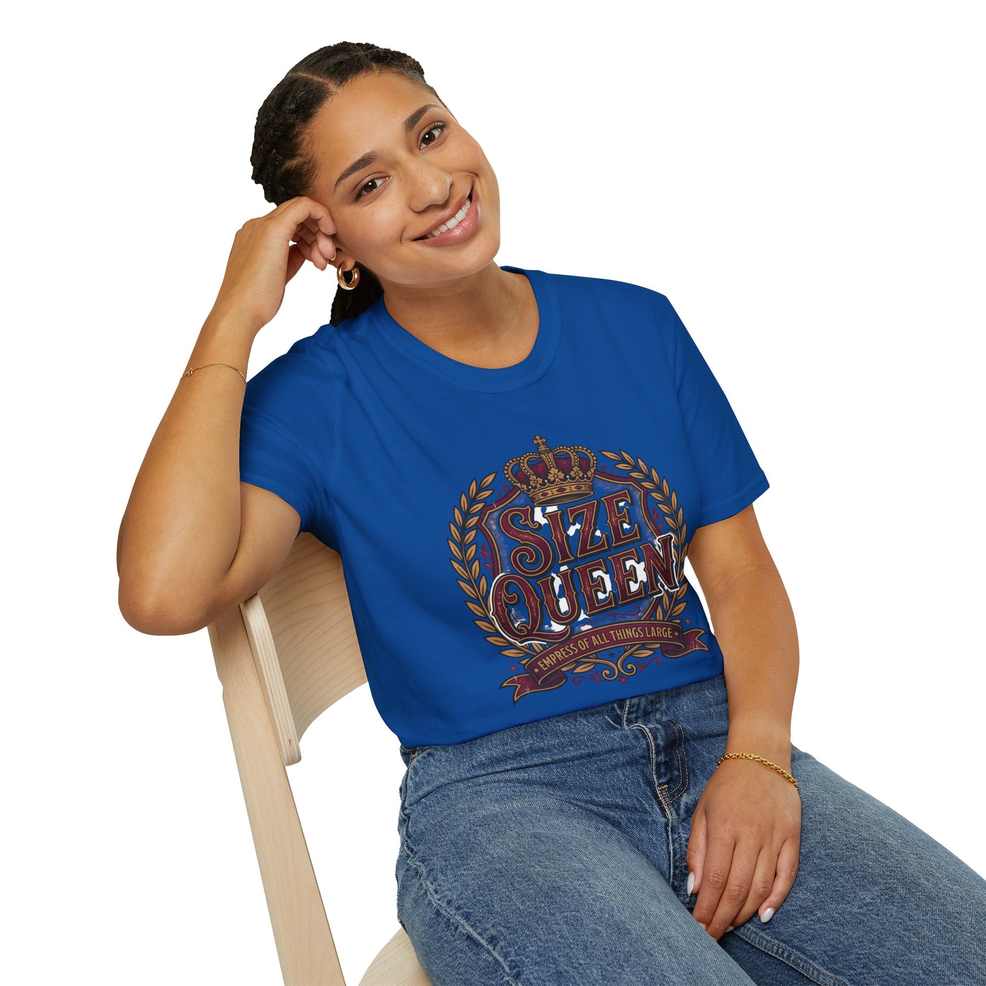 Size Queen T‑Shirt — Vintage Crown Graphic Tee Printify