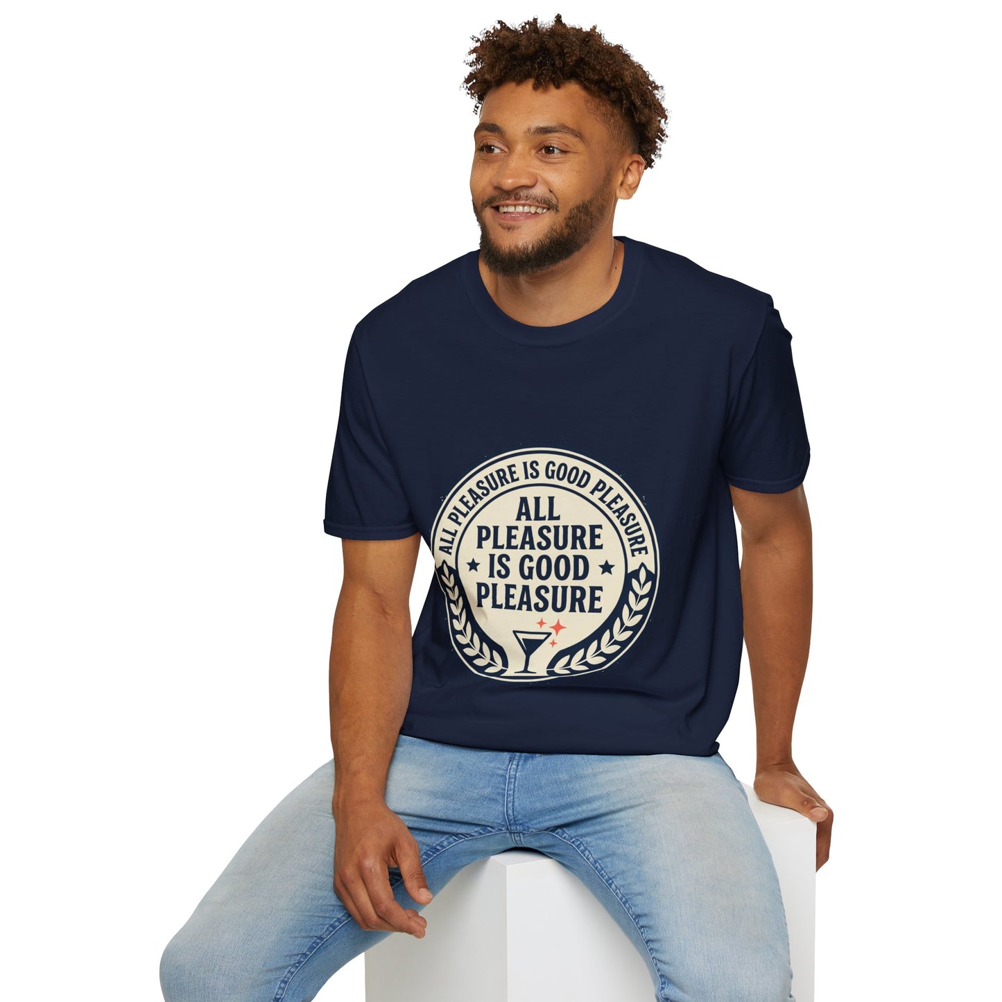 "All Pleasure Is Good Pleasure" Vintage Badge Tee