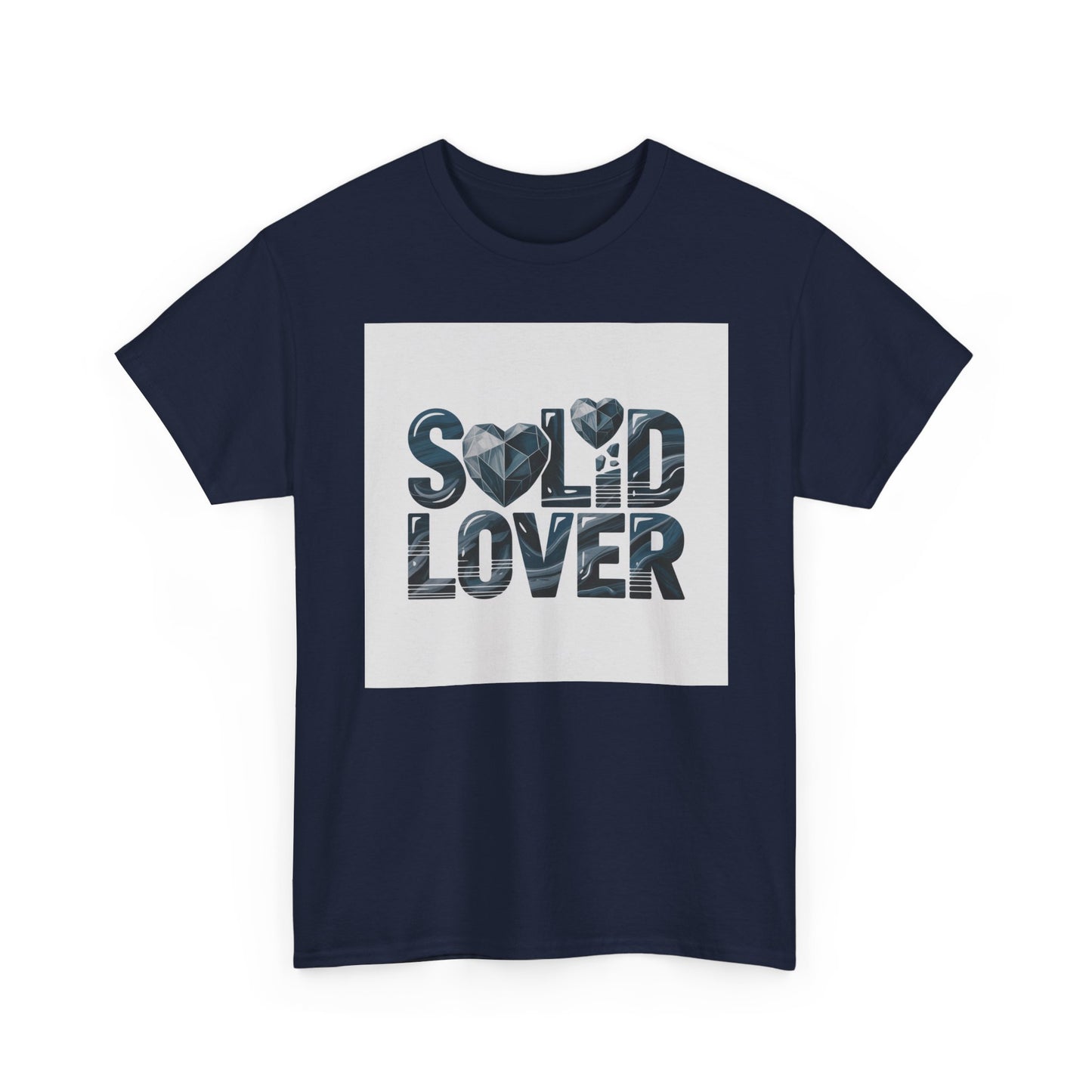 Solid Lover T‑Shirt — Bold Heart Typography Tee for Couples & Romance