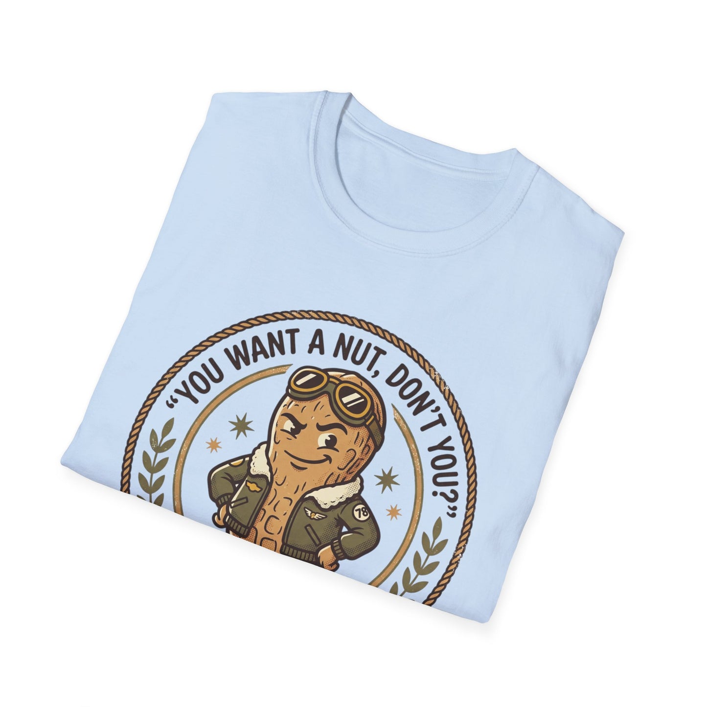 Vintage Mascot Peanut T-Shirt — "You Want a Nut, Don't You?" Retro Graphic Tee Printify