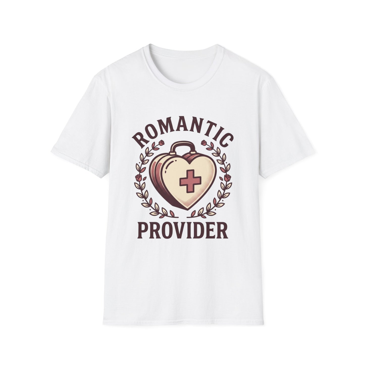 Romantic Provider T-Shirt — Heart Medical Badge Vintage Nurse Love Tee