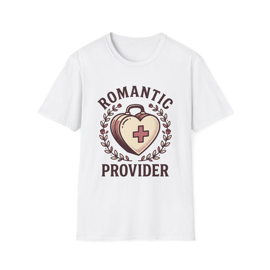 Romantic Provider T-Shirt — Heart Medical Badge Vintage Nurse Love Tee