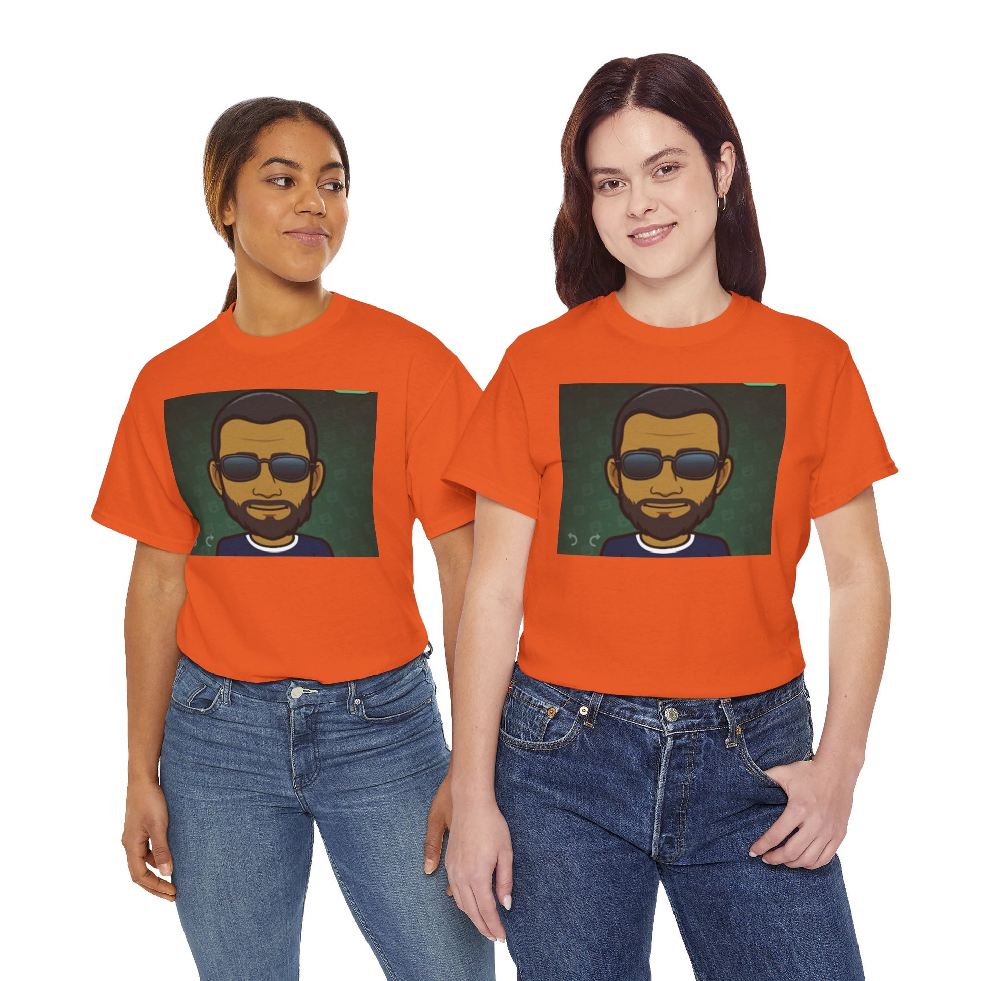 Bitmoji Portrait Tee — Cool Sunglasses Avatar Graphic T-Shirt Printify