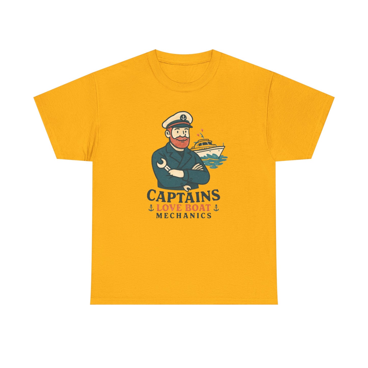 Captain Mechanics T‑Shirt — "Captains Love Boat Mechanics" Nautical Crew Tee