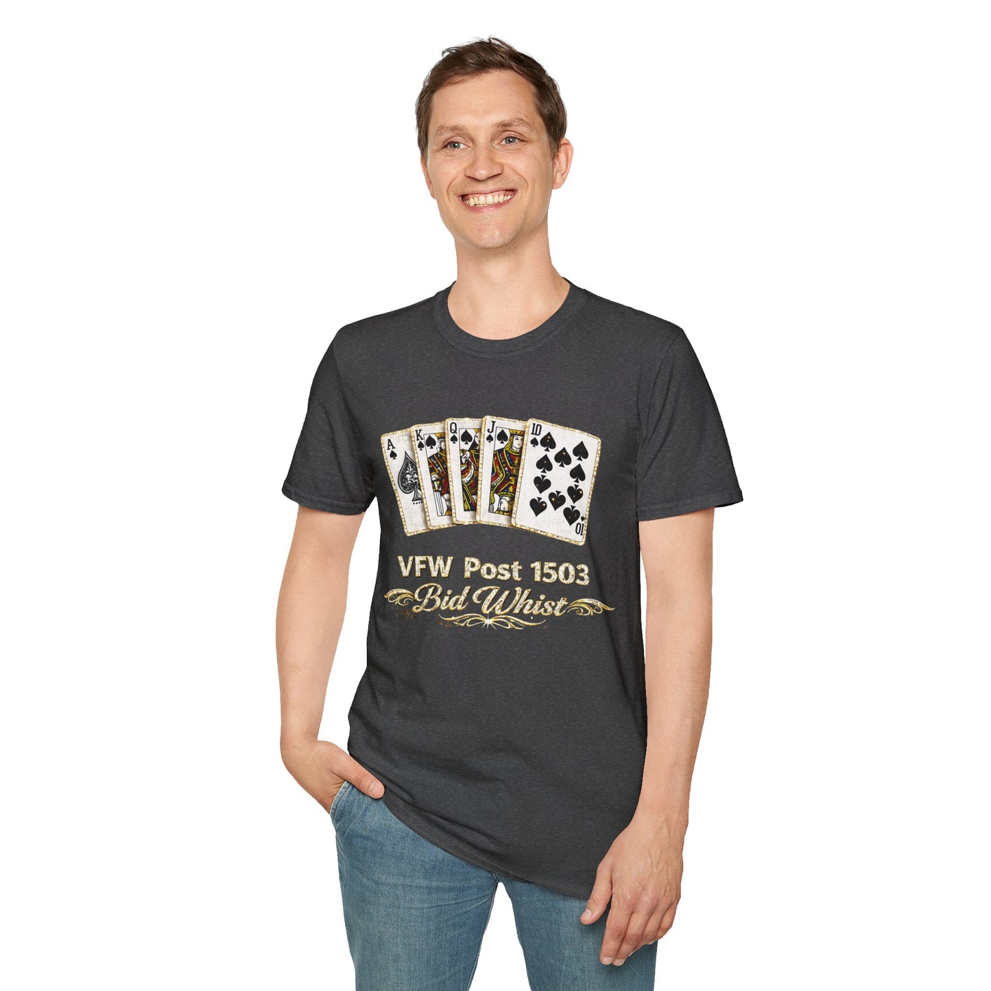 Bid Whist Playing Cards Tee — VFW Post 1503 Card Game T-Shirt
