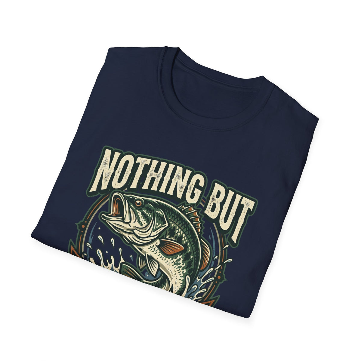 Nothing But Bass Fishing T-Shirt — Retro Largemouth Bass Graphic Tee