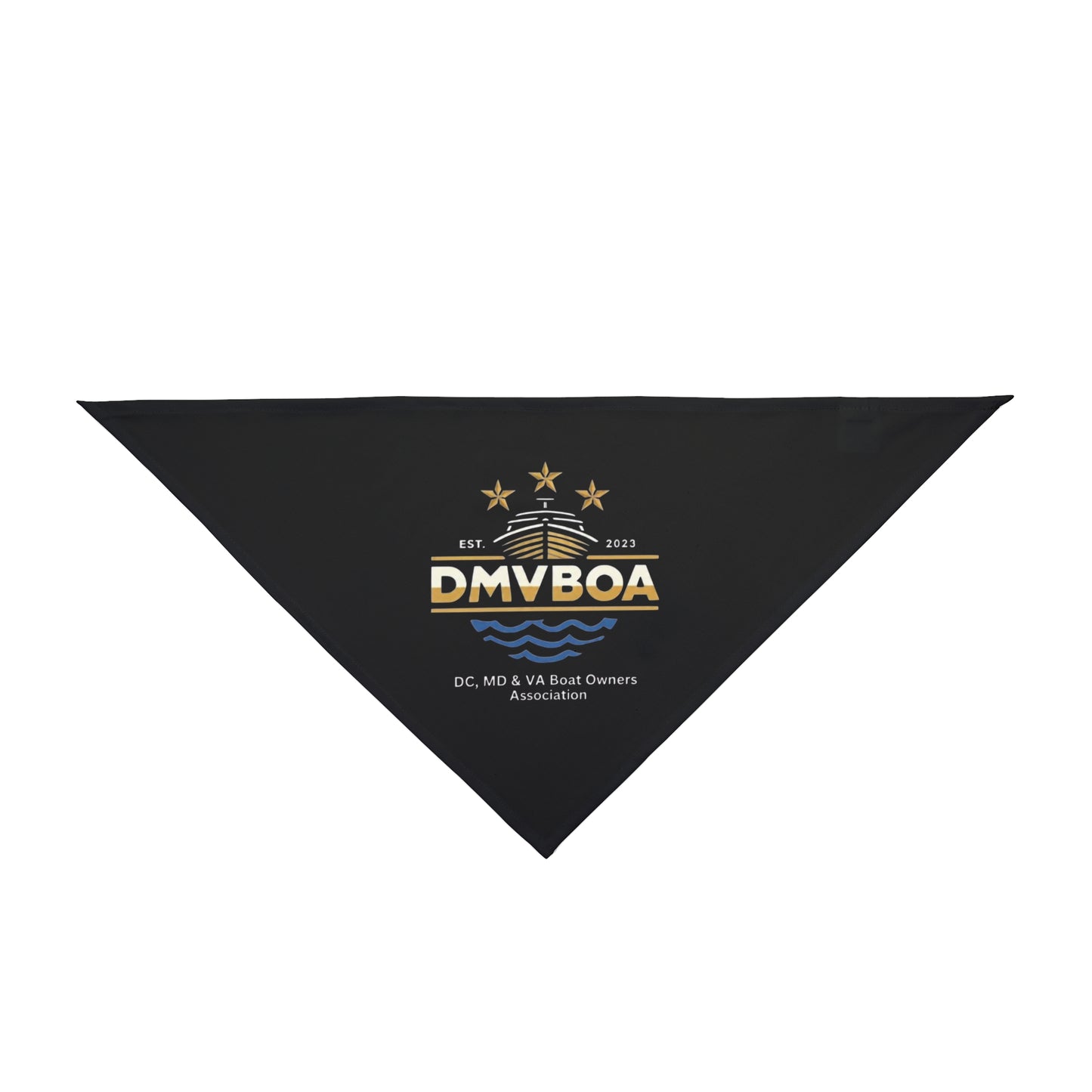 DMV Boat Owners Association Pet Bandana — Nautical Dog Scarf with DMVBOA Logo