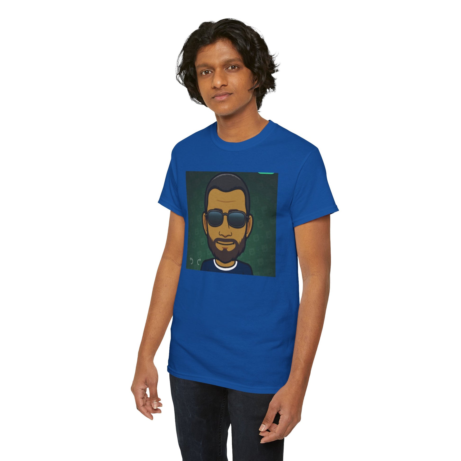 Bitmoji Portrait Tee — Cool Sunglasses Avatar Graphic T-Shirt Printify