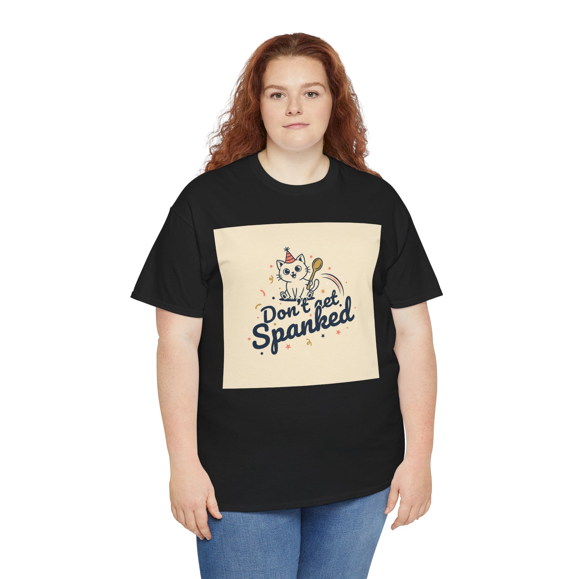 Don’t Get Spanked Cat Tee — Cute Retro Kitten Graphic T-Shirt Printify