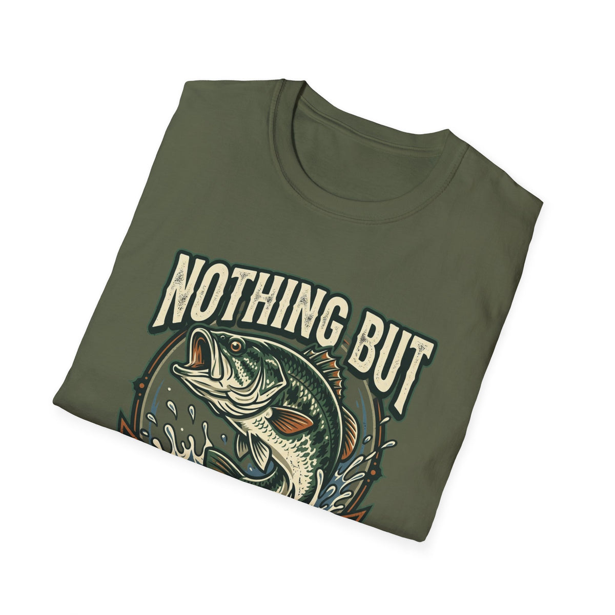 Nothing But Bass Fishing T-Shirt — Retro Largemouth Bass Graphic Tee