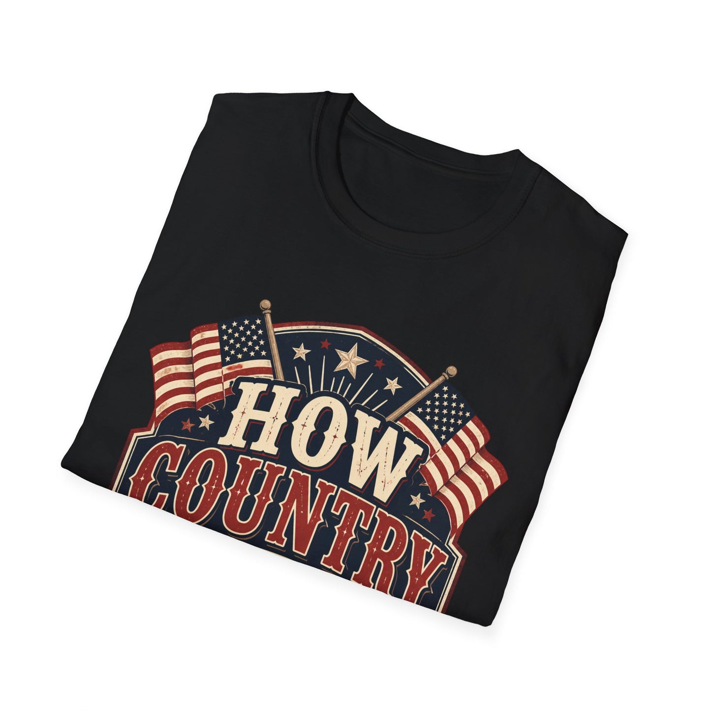 How Country Are You? T-Shirt — Vintage American Flag Country Graphic Tee