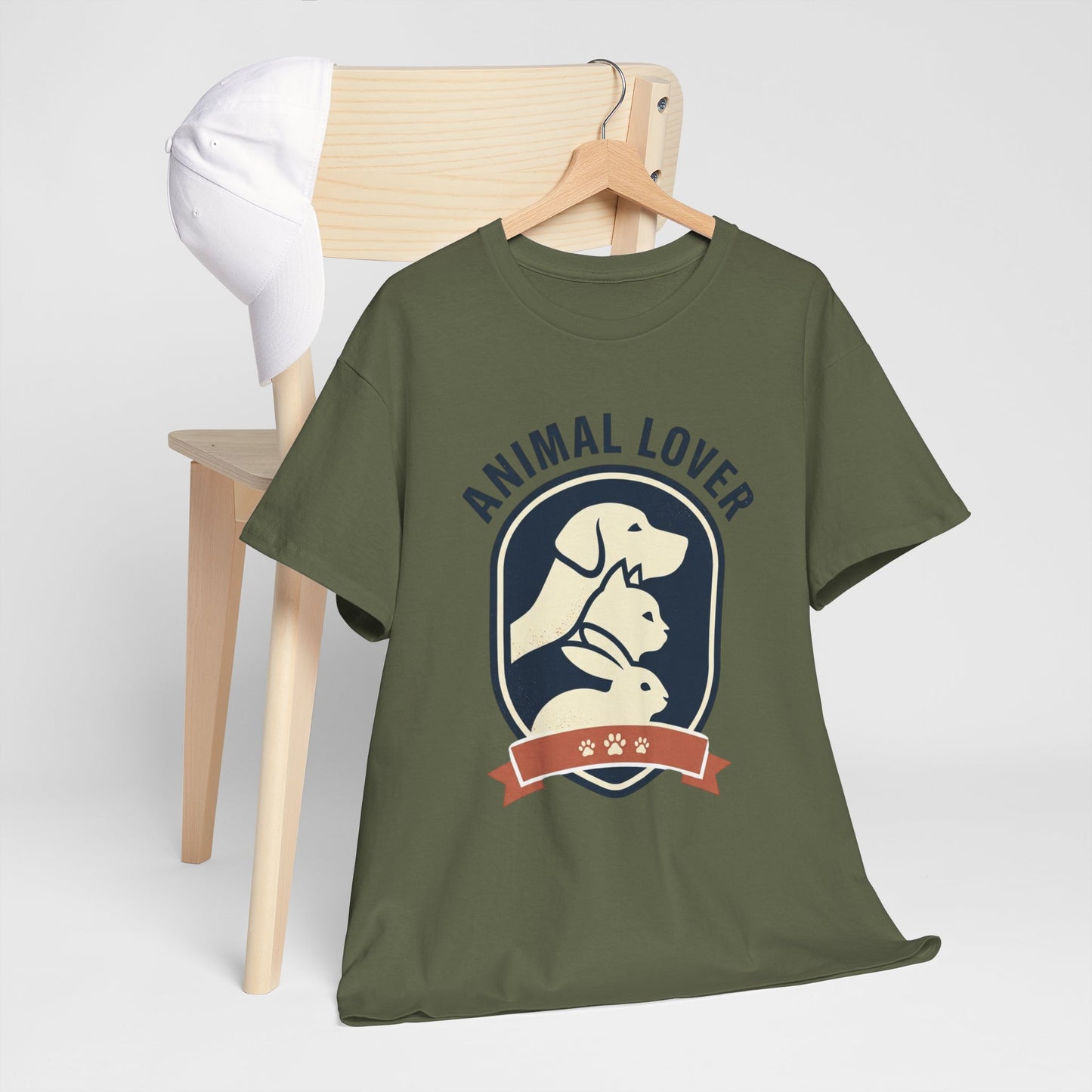 Animal Lover T-Shirt — Retro Pet Badge Tee (Dogs & Cats)