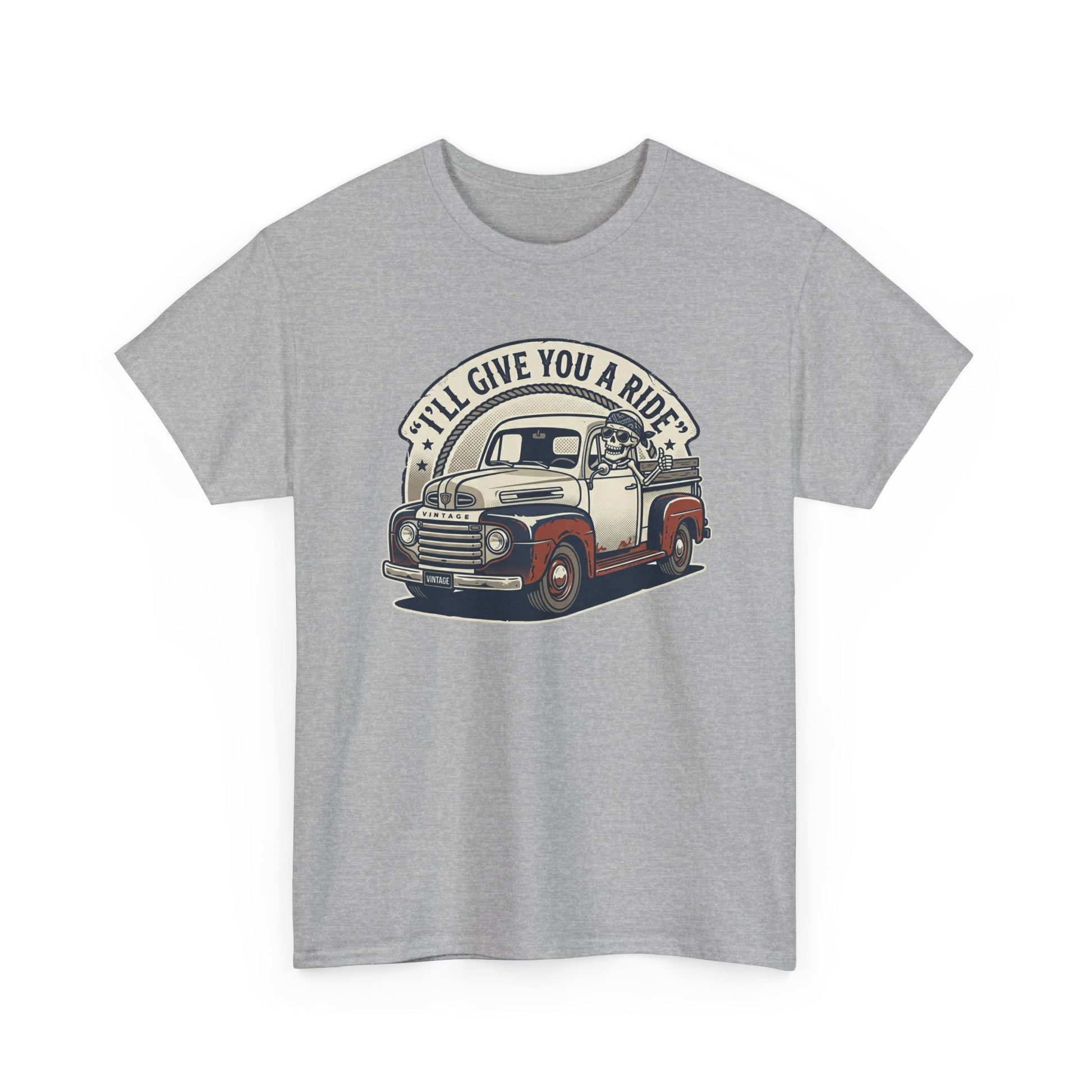 Vintage Pickup Truck T-Shirt — “I’ll Give You a Ride” Classic Retro Tee Printify