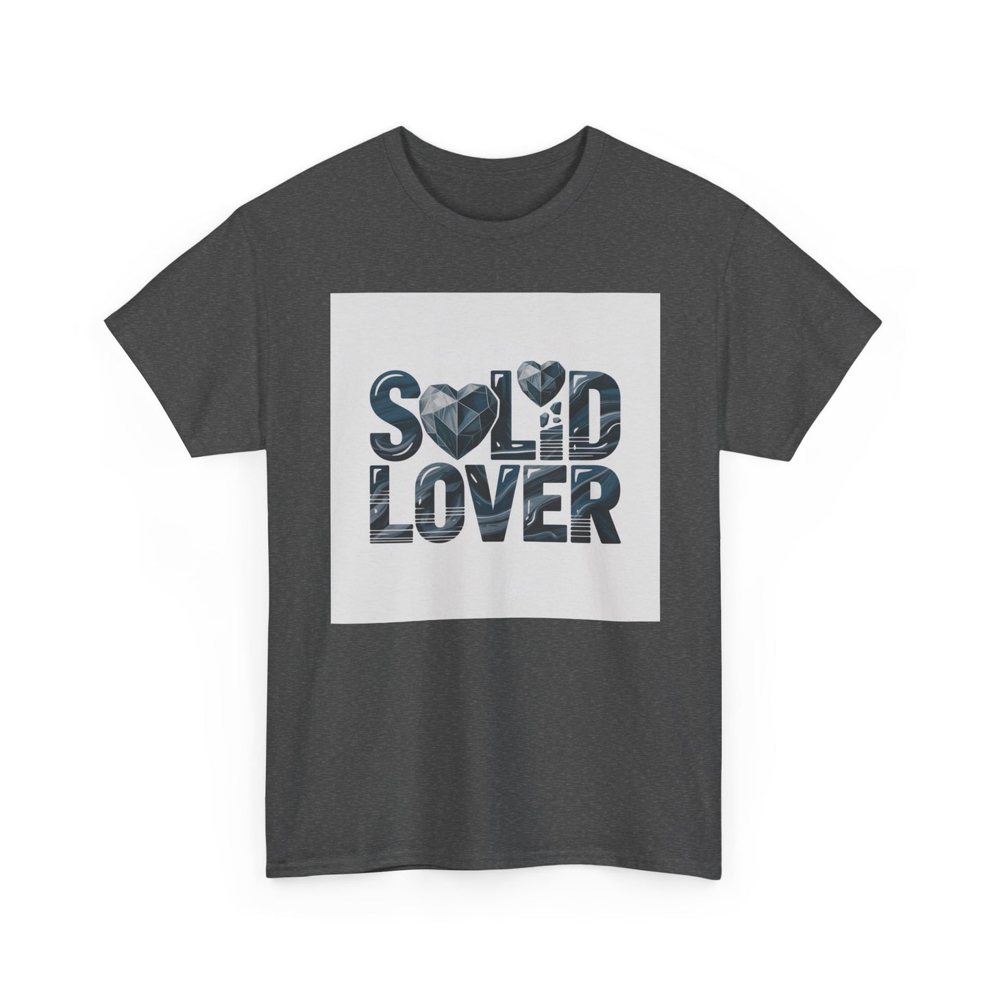 Solid Lover T‑Shirt — Bold Heart Typography Tee for Couples & Romance